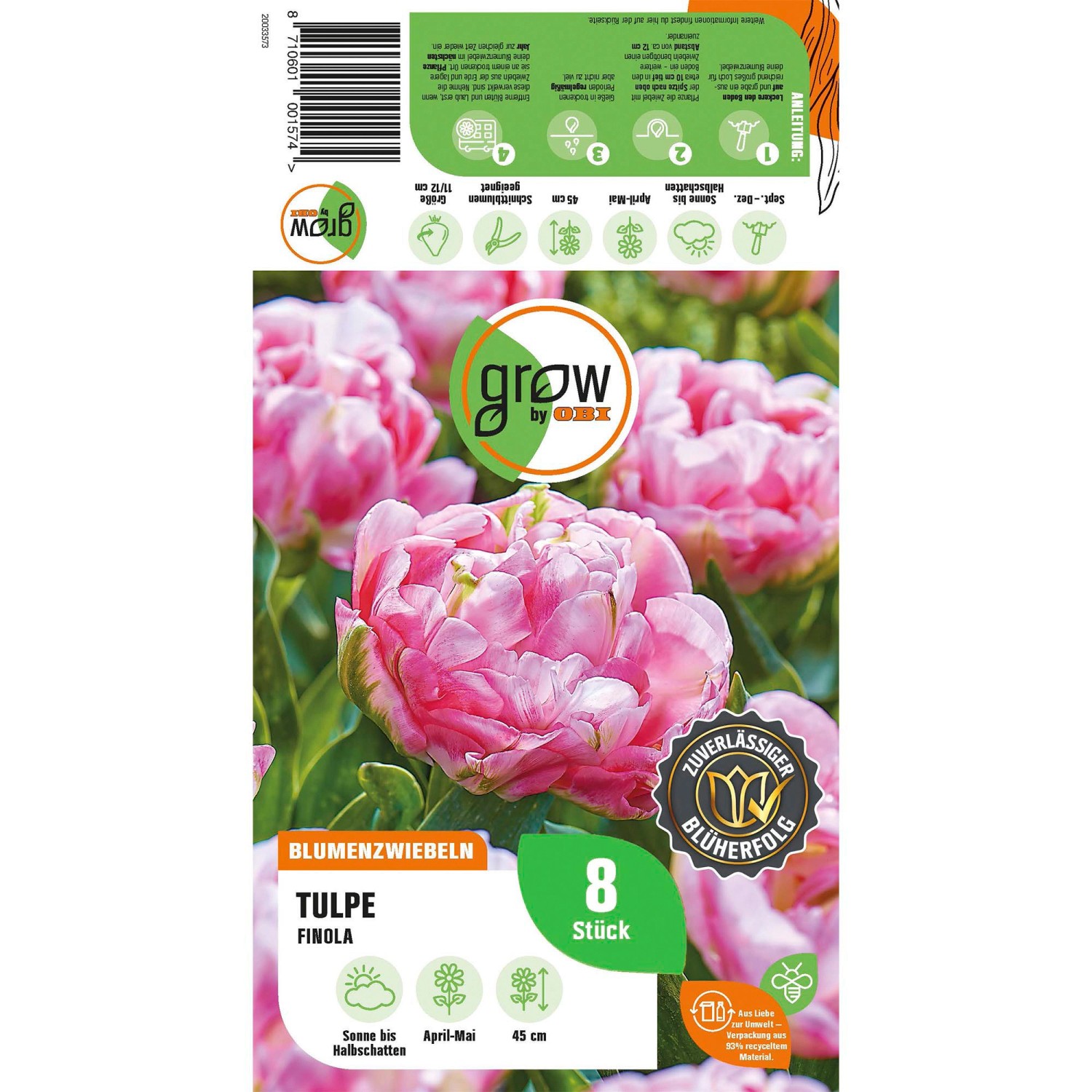 GROW by OBI Tulpe Finola Rosa 8 Stück Tulipa double late Finola günstig online kaufen