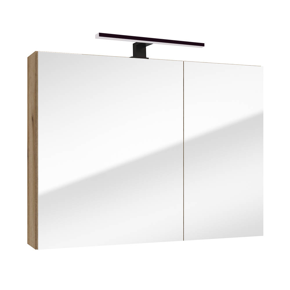Spiegelschrank 80 cm Eiche mit LED Beleuchtung RIVA-107 günstig online kaufen