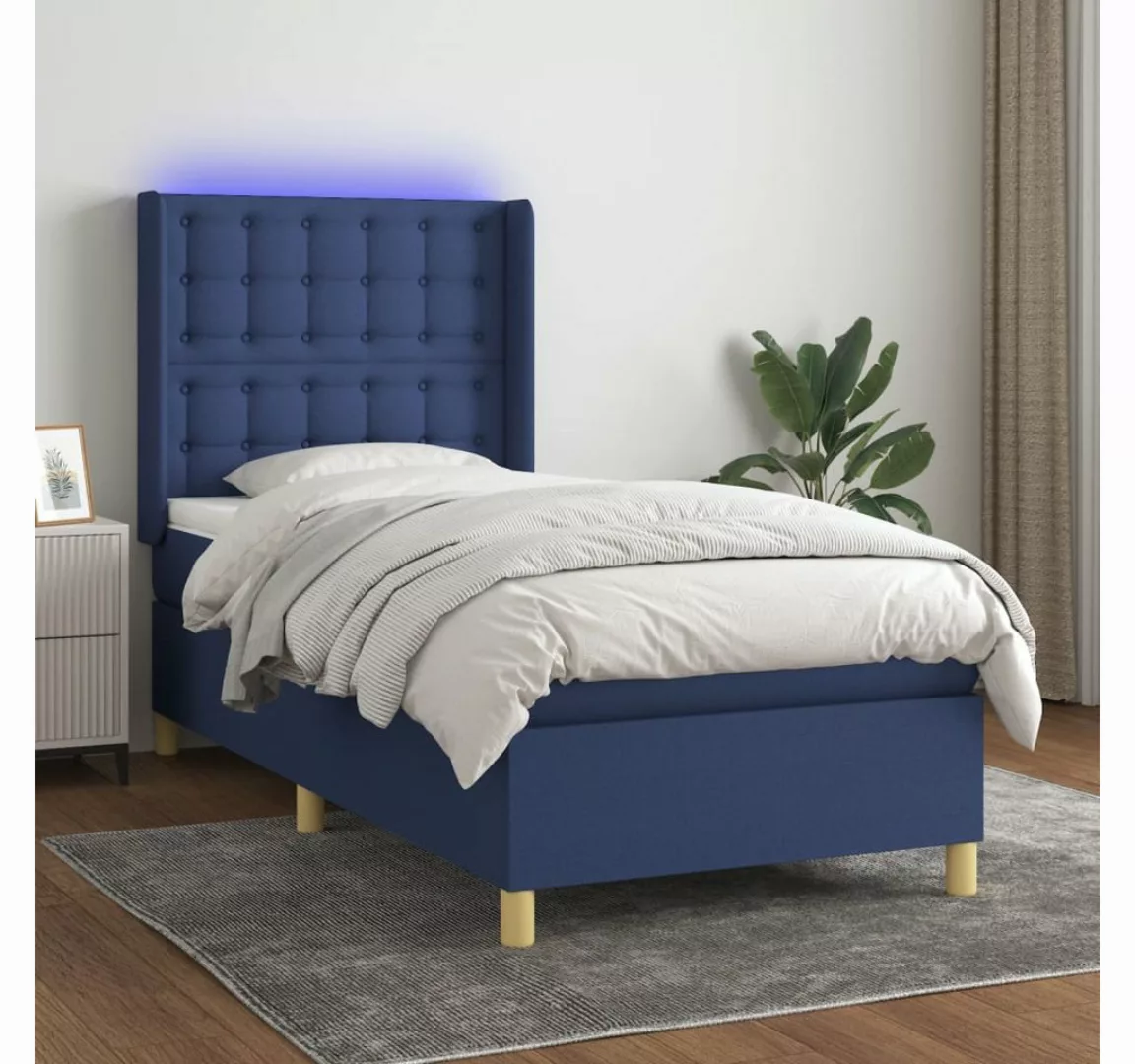 vidaXL Boxspringbett Bett Boxspringbett mit Matratze und LED Stoff (90 x 19 günstig online kaufen