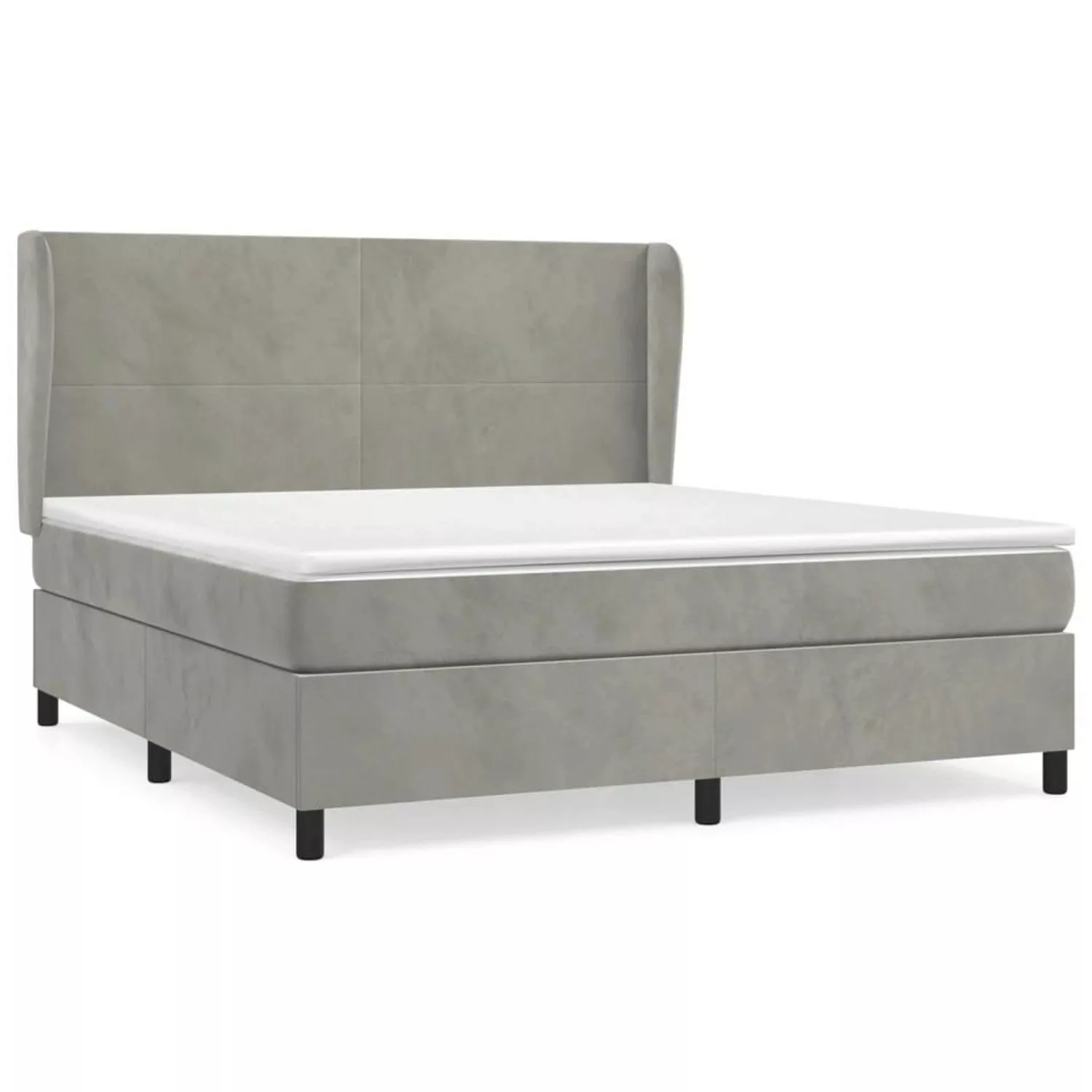 vidaXL Boxspringbett mit Matratze Hellgrau 160x200 cm Samt1389204 günstig online kaufen