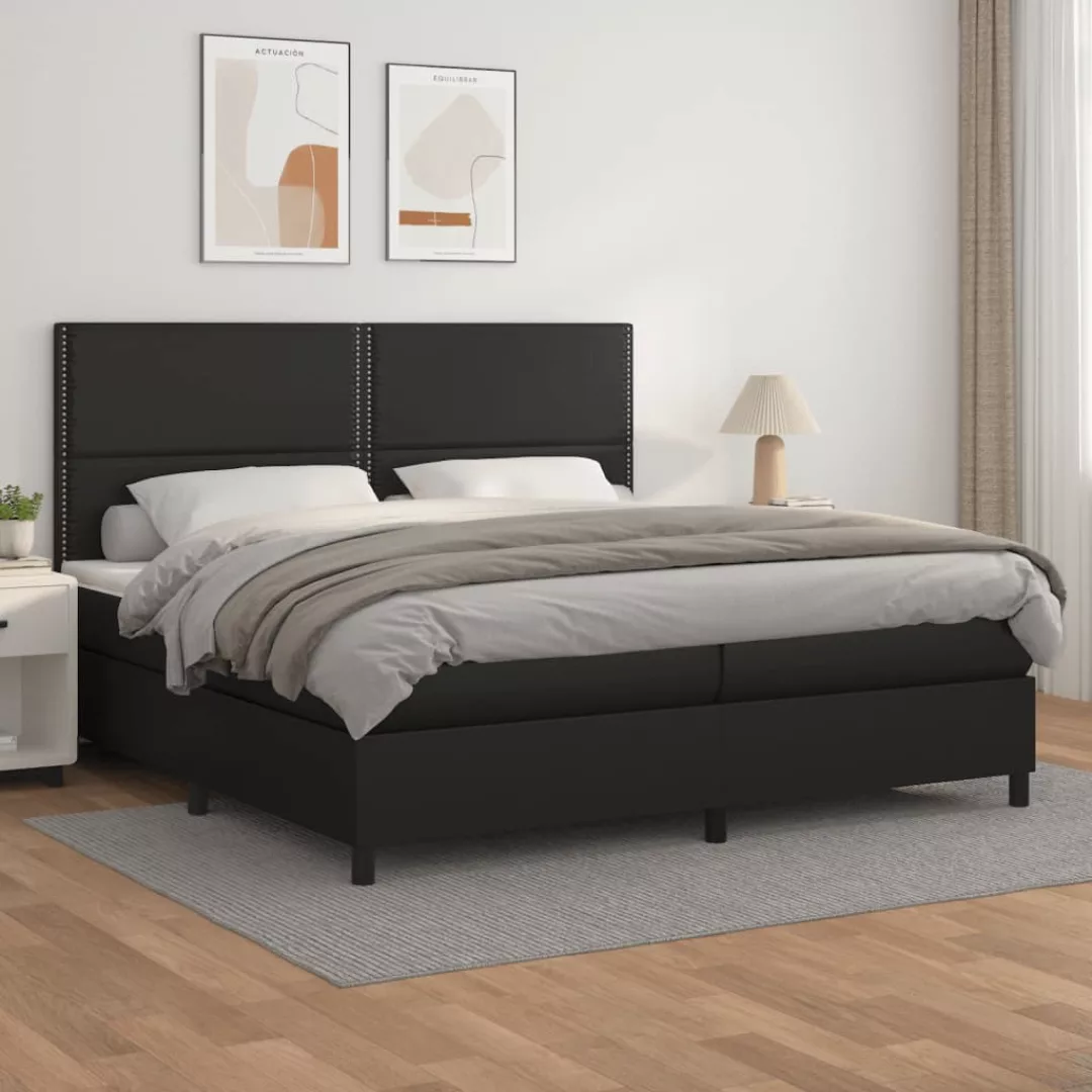 Vidaxl Boxspringbett Mit Matratze Schwarz 200x200 Cm Kunstleder günstig online kaufen