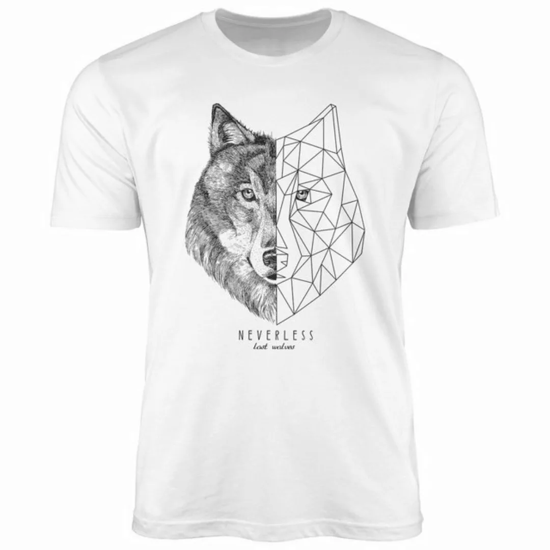 Neverless Print-Shirt Herren T-Shirt Wolf Polygon Kunst Grafik Tiermotiv Pr günstig online kaufen