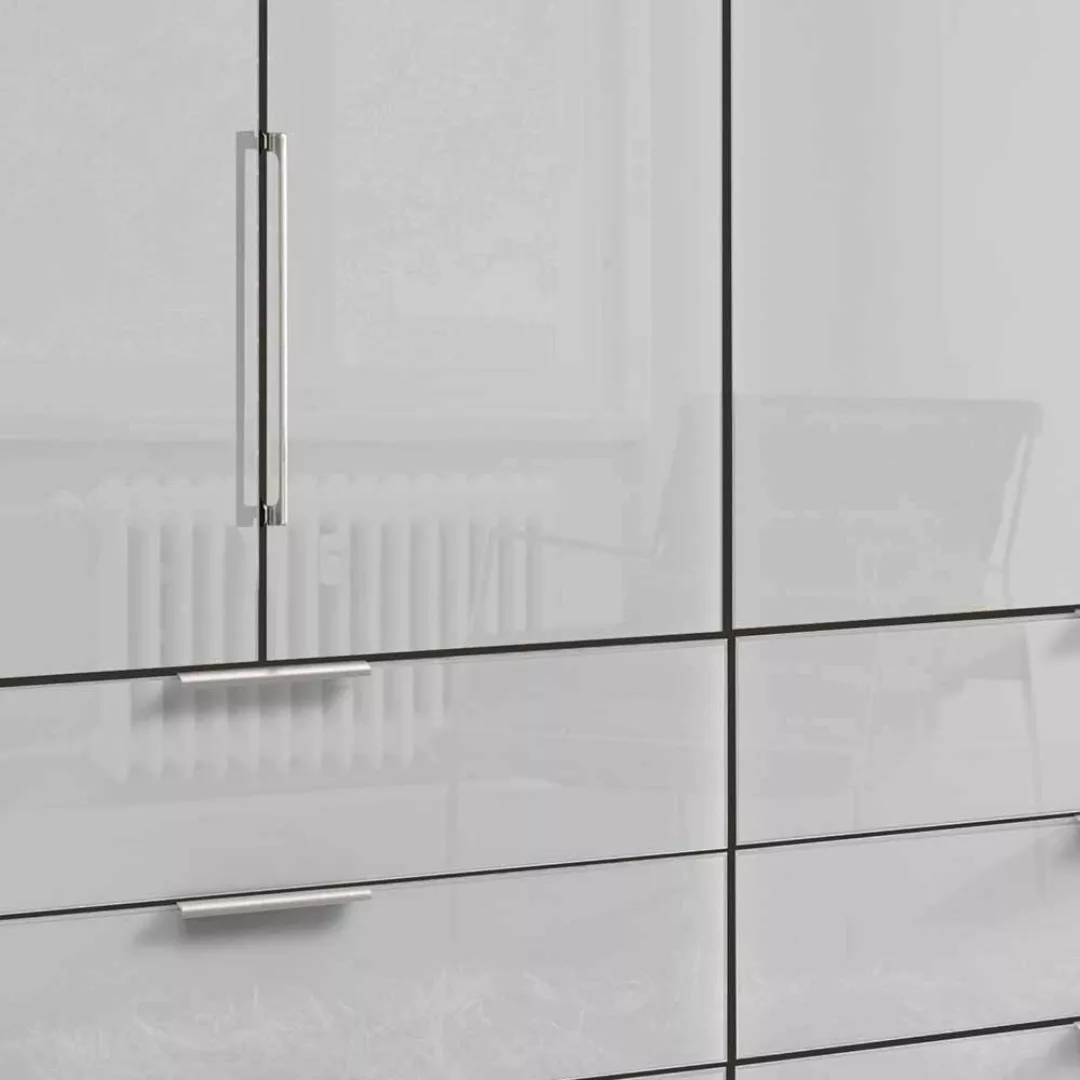 Weißer Falttürenschrank mit sechs Schubladen Made in Germany günstig online kaufen