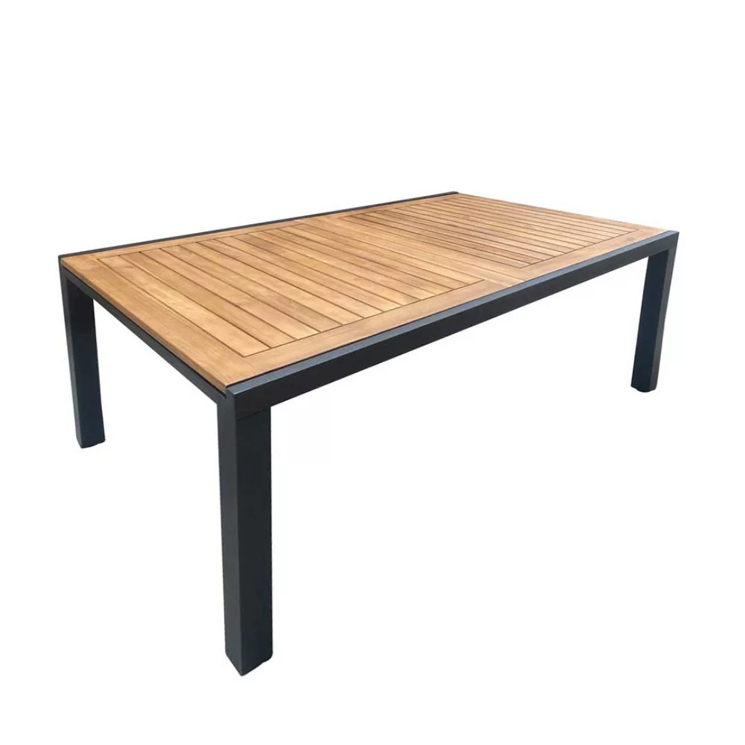 Garten Tisch aus Akazie Massivholz und Aluminium einer Einlegeplatte günstig online kaufen