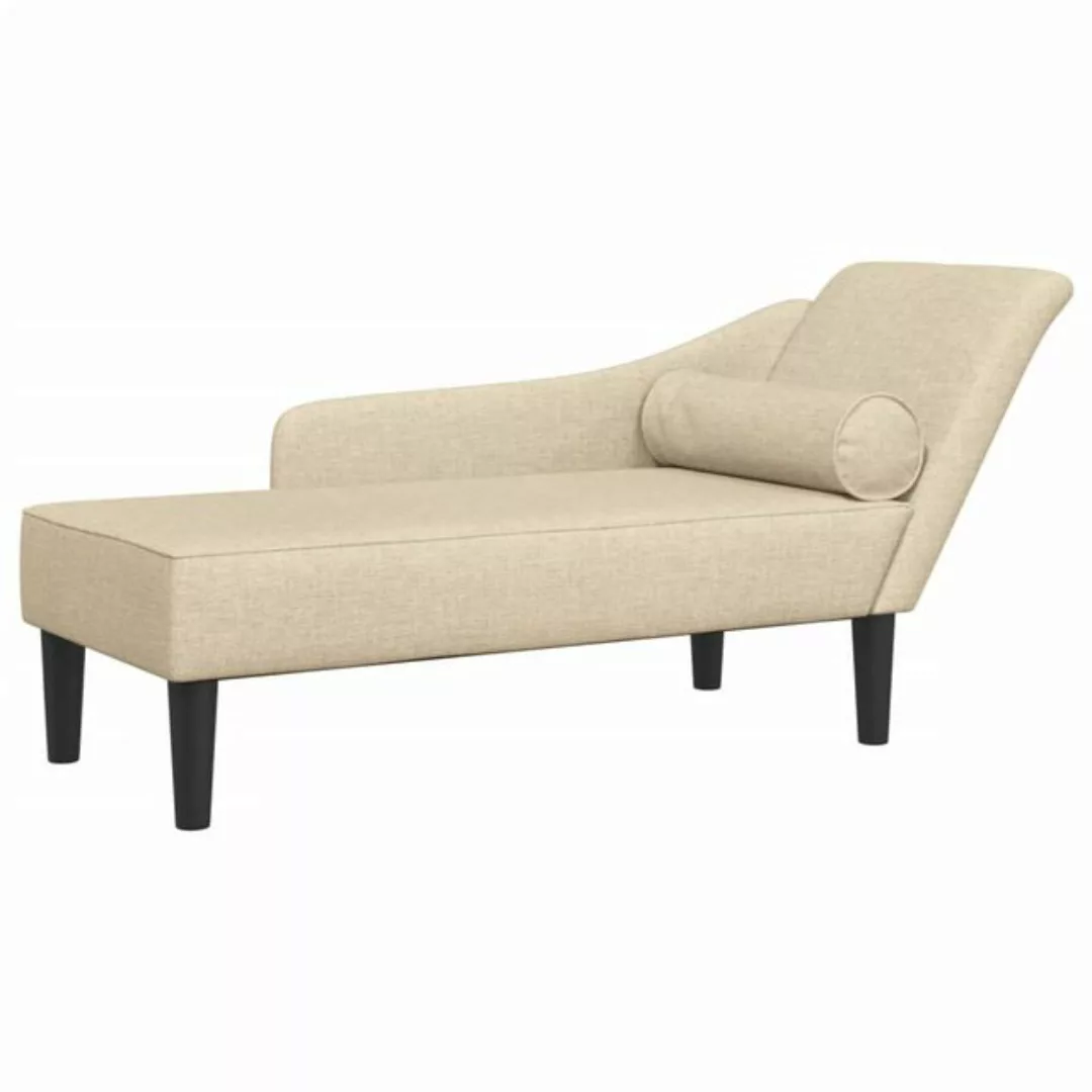 vidaXL Chaiselongue Chaiselongue mit Kissen Creme Stoff, 1 Teile günstig online kaufen