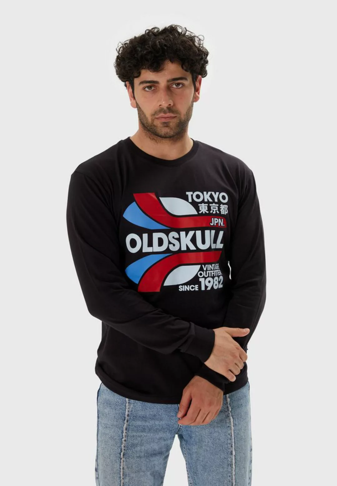 Oldskull Langarmshirt Retro Tokyopolis Vintage Logo Graphic günstig online kaufen