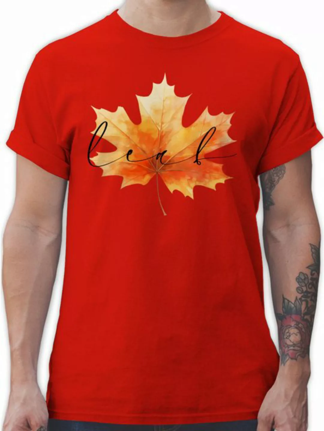 Shirtracer T-Shirt Herbstblatt, Herbstfarben, Herbstliches Blatt, Herbstmot günstig online kaufen