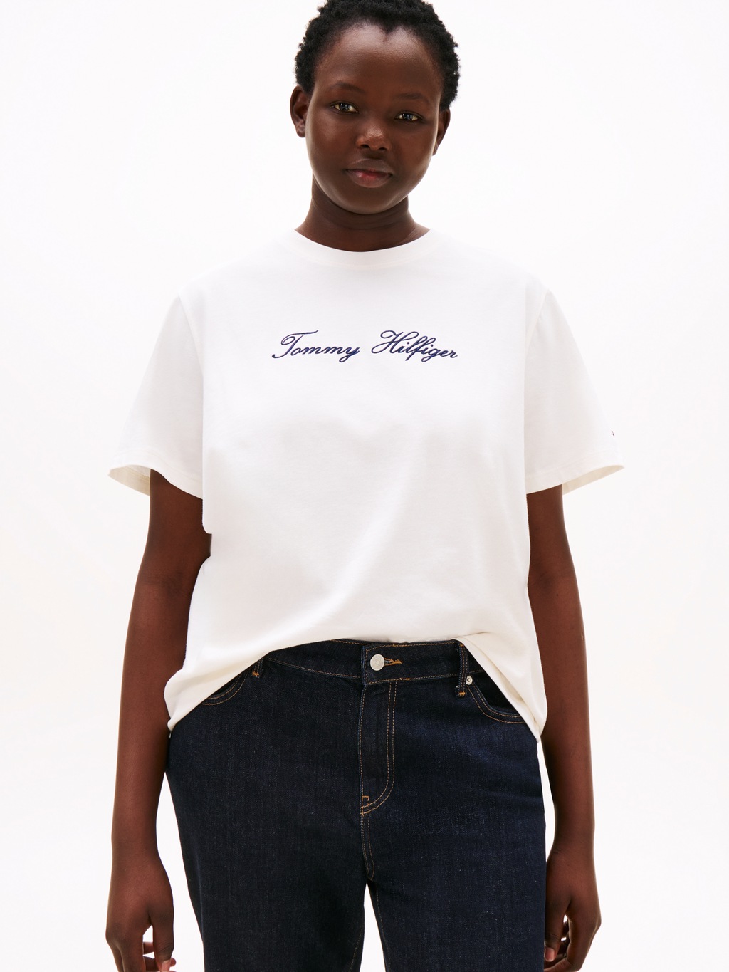 Tommy Hilfiger Curve T-Shirt "CRV SCRIPT REG C-NK SS T-SHIRT" günstig online kaufen