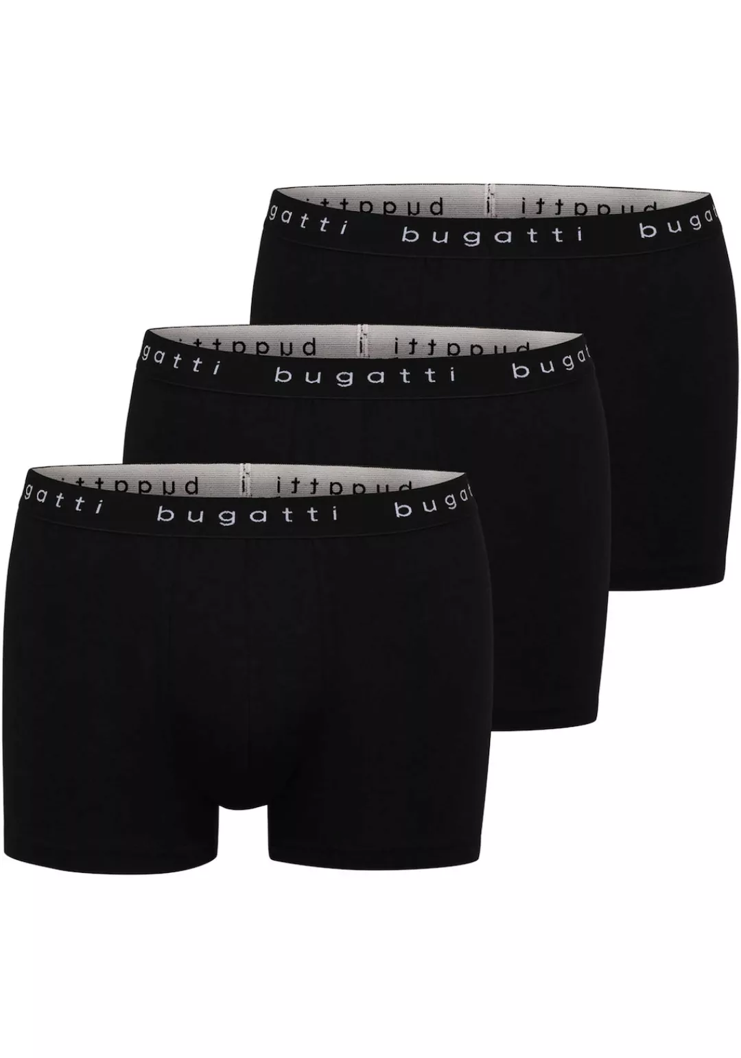 Bugatti 3-er Set Trunks Weiß, Schwarz & Grau günstig online kaufen