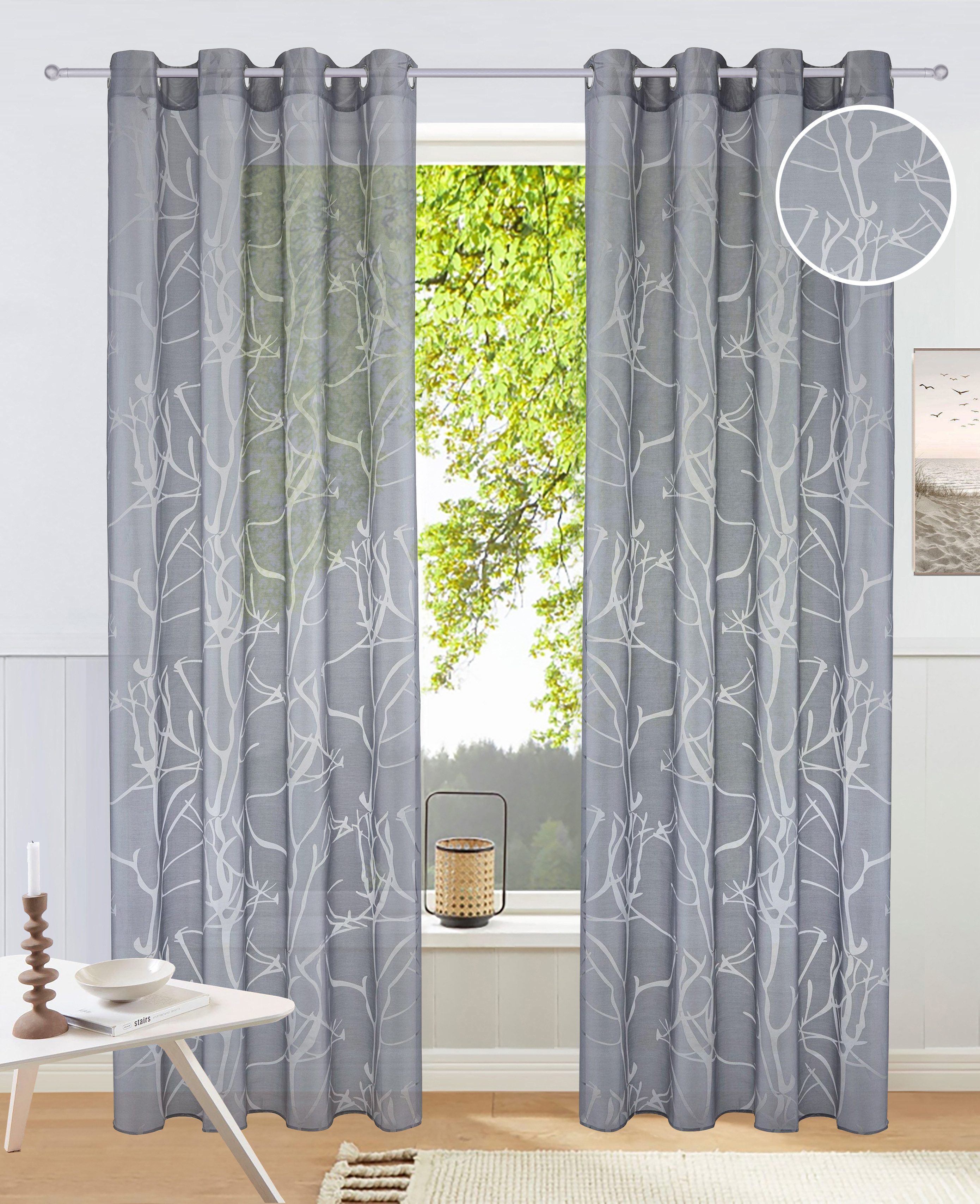 my home Gardine Anna, Ösen (1 günstig online kaufen