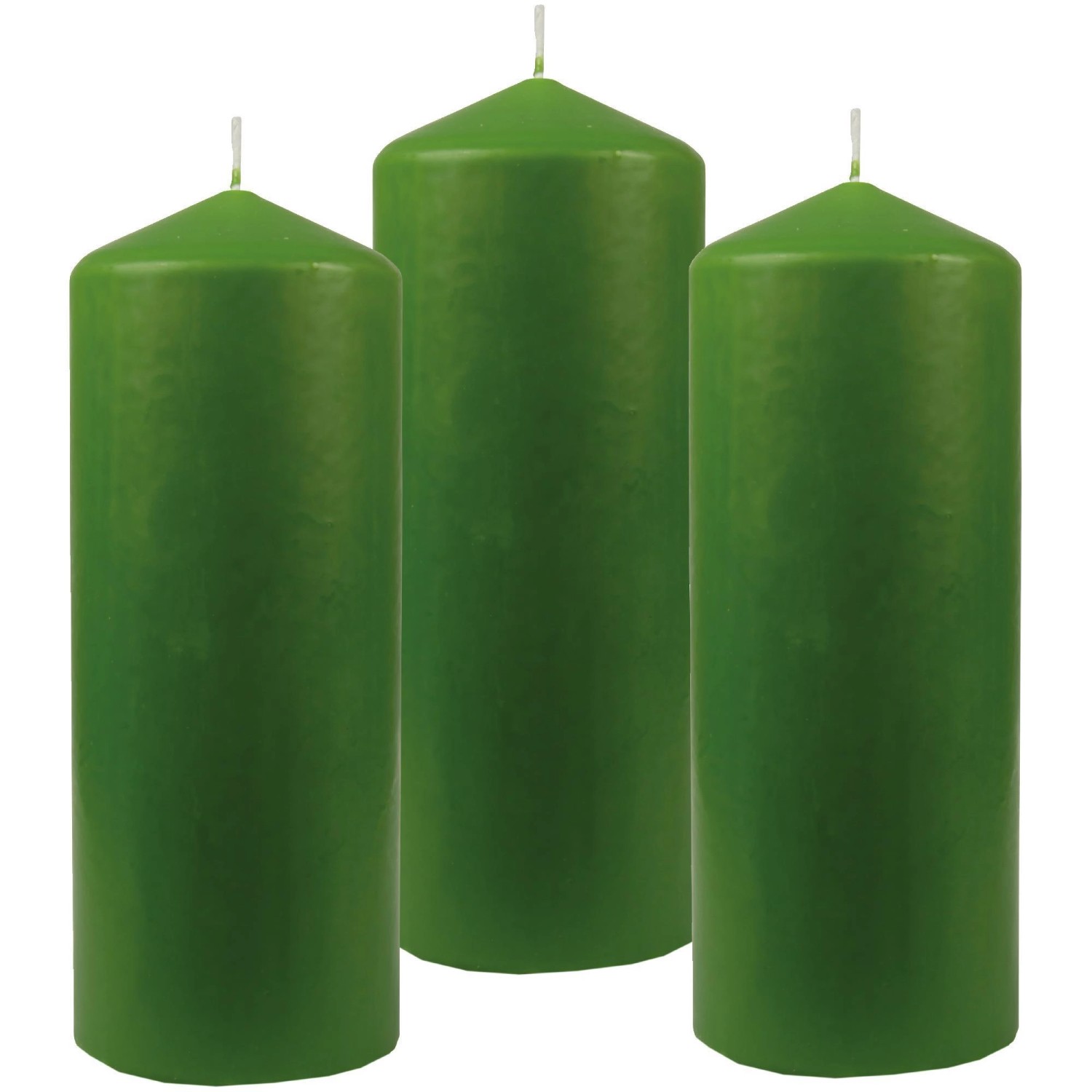 HS Candle Stumpenkerzen Ø8cm 3er Pack Hellgrün günstig online kaufen