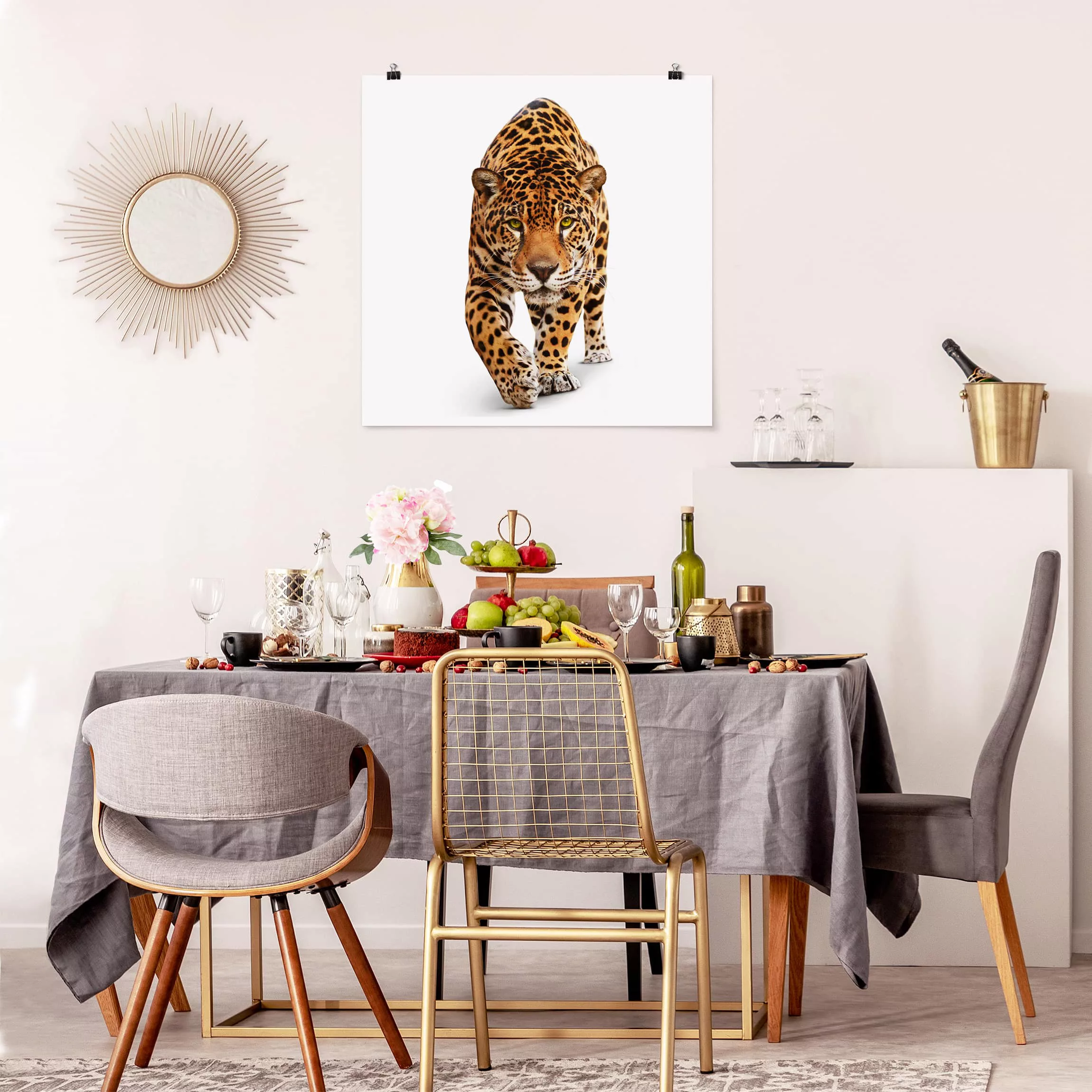 Poster Tiere - Quadrat Creeping Jaguar günstig online kaufen