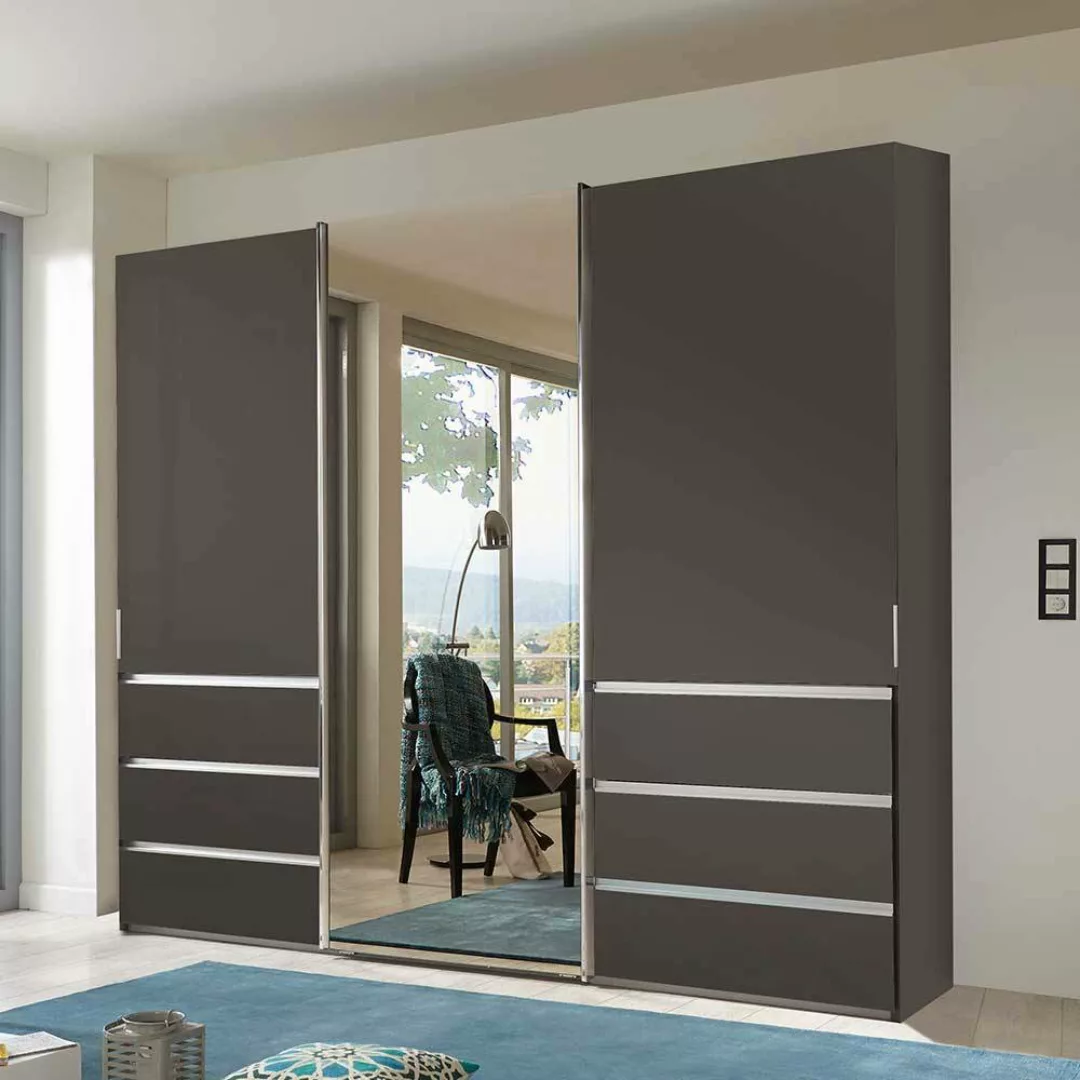 Moderner Gleittürenschrank in Braun 300 cm breit - 67 cm tief günstig online kaufen