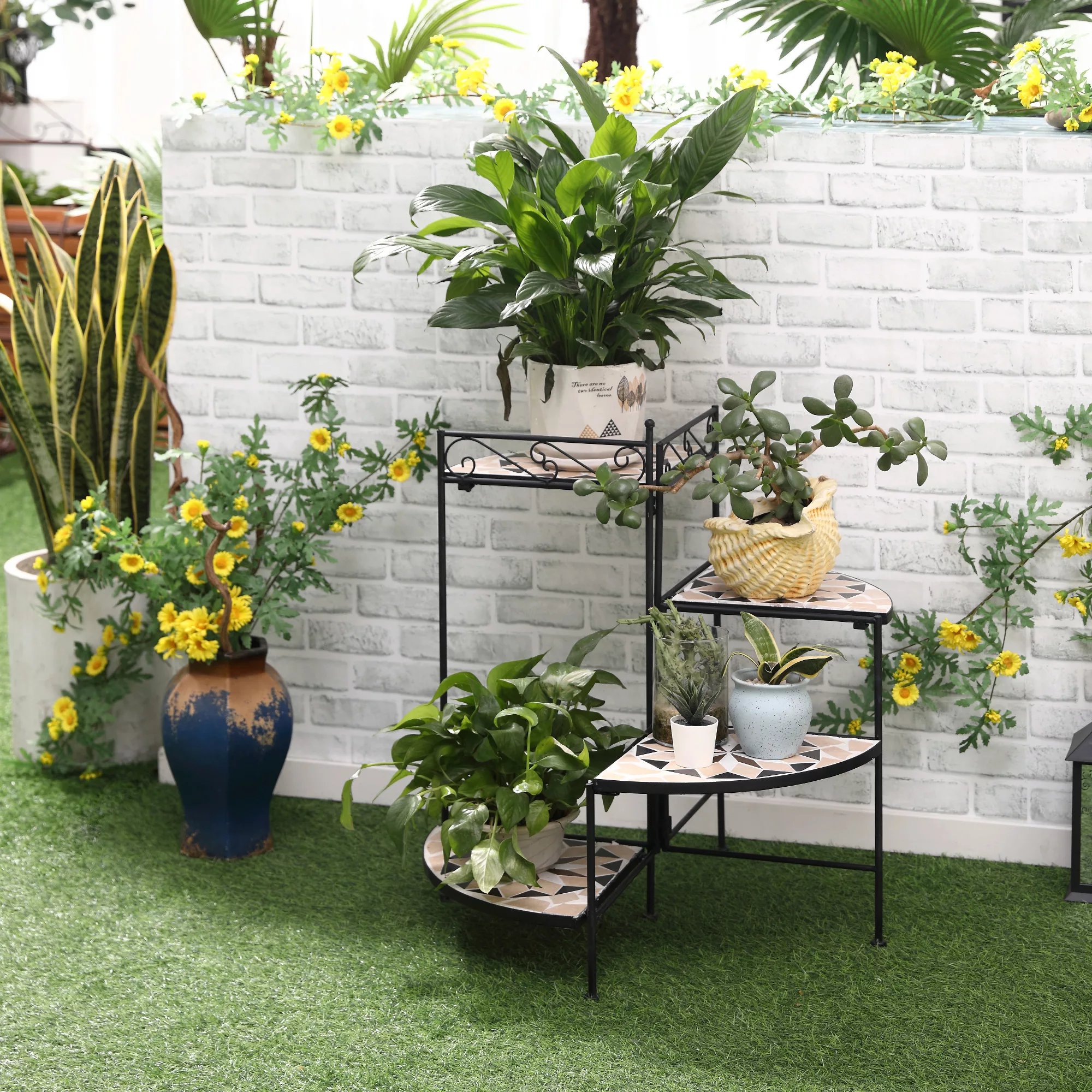 Outsunny Blumenständer 4-Stufen  Faltbare Blumentreppe für Garten & Balkon, günstig online kaufen