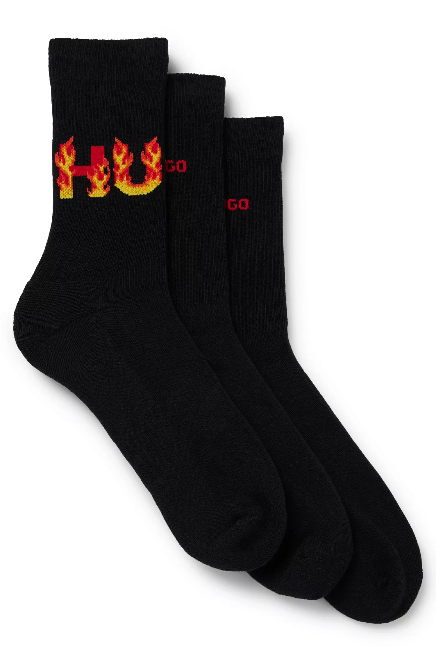 HUGO Underwear Freizeitsocken "3P QS RIB FLAMES CC 10258019 01", (Packung, günstig online kaufen