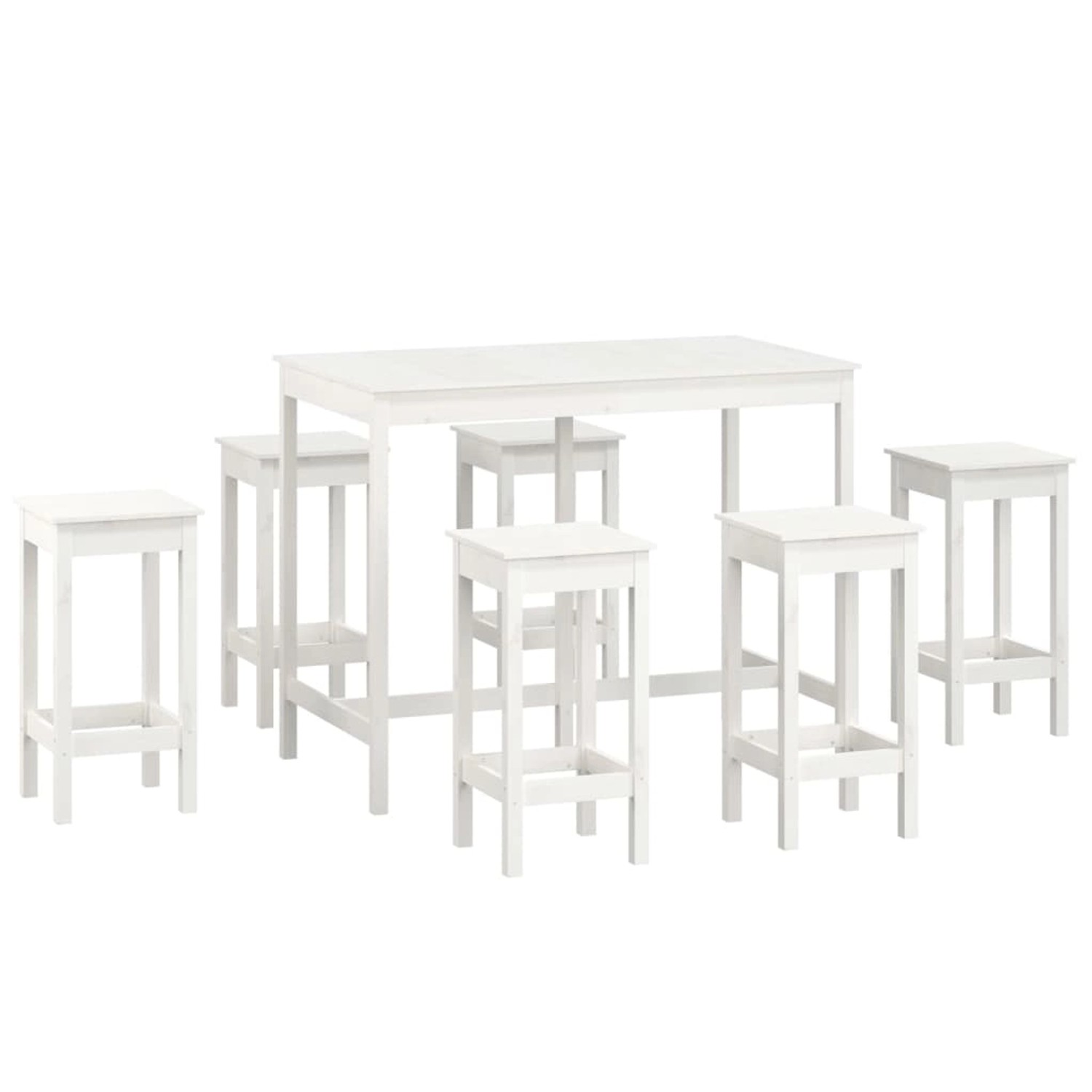 vidaXL 7-tlg. Bar-Set Weiß Massivholz Kiefer Modell 1 günstig online kaufen