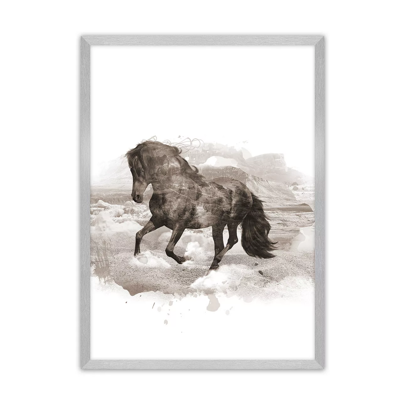 Poster Horse, 40 x 50 cm, Rahmen wählen: silber günstig online kaufen