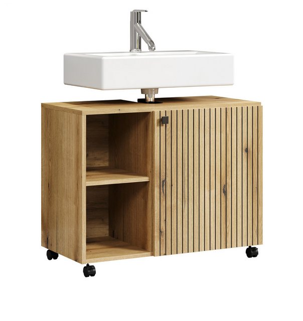 Furn.Design Waschbeckenunterschrank Bliss (Badschrank in Evoke Eiche mit sc günstig online kaufen