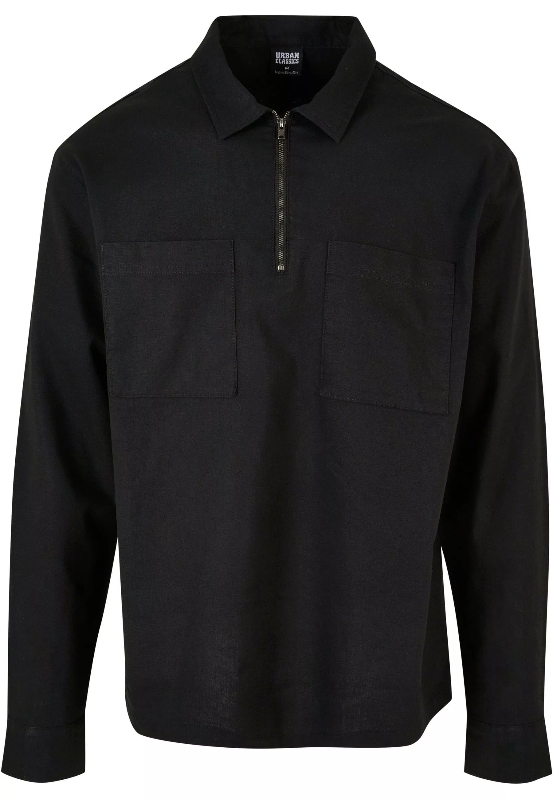 URBAN CLASSICS Langarmhemd "Urban Classics Herren Cotton Linen Half Zip Shi günstig online kaufen