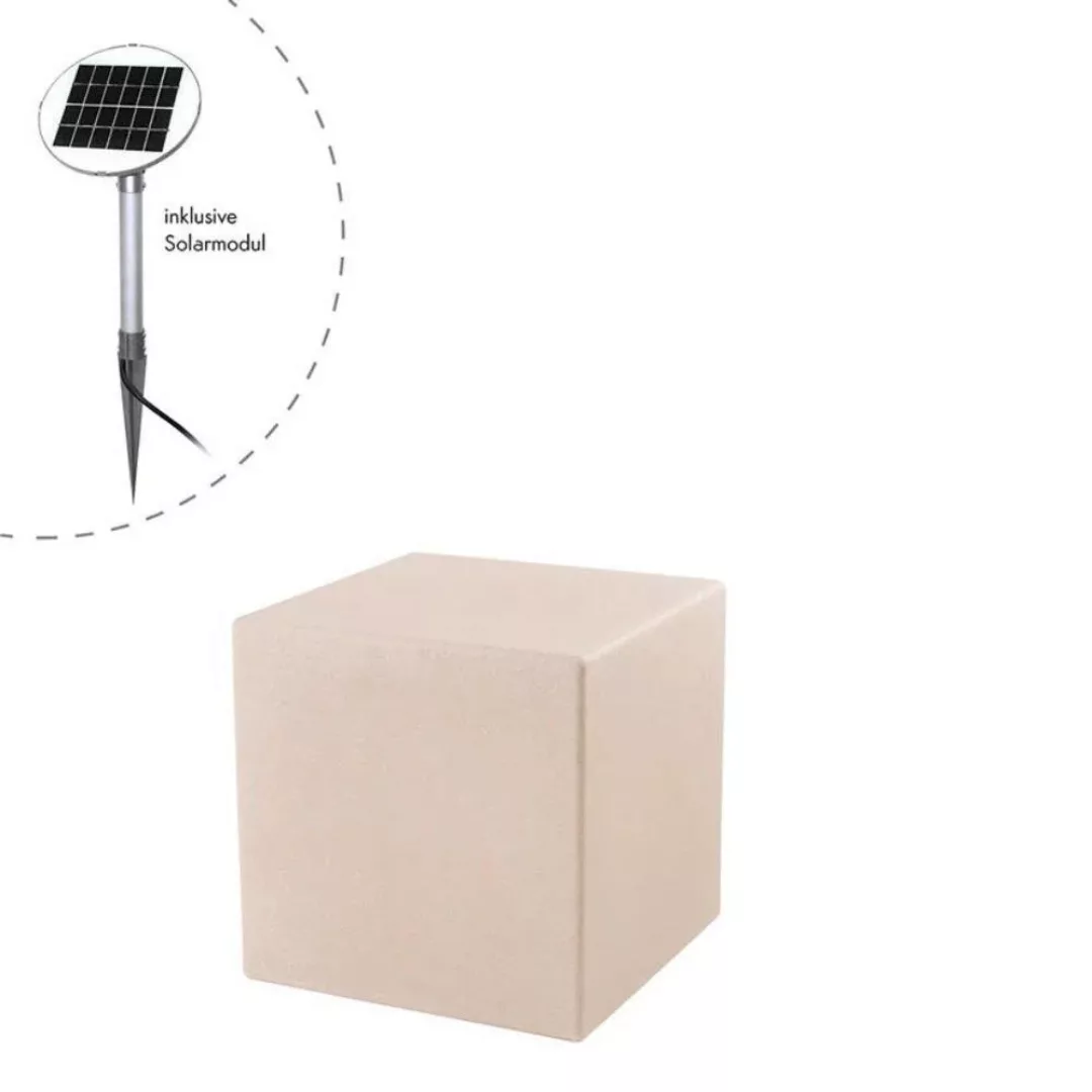 LED Solar Leuchtwürfel Shining Cube in Sandfarbig 2W 410lm IP44 330x330mm günstig online kaufen