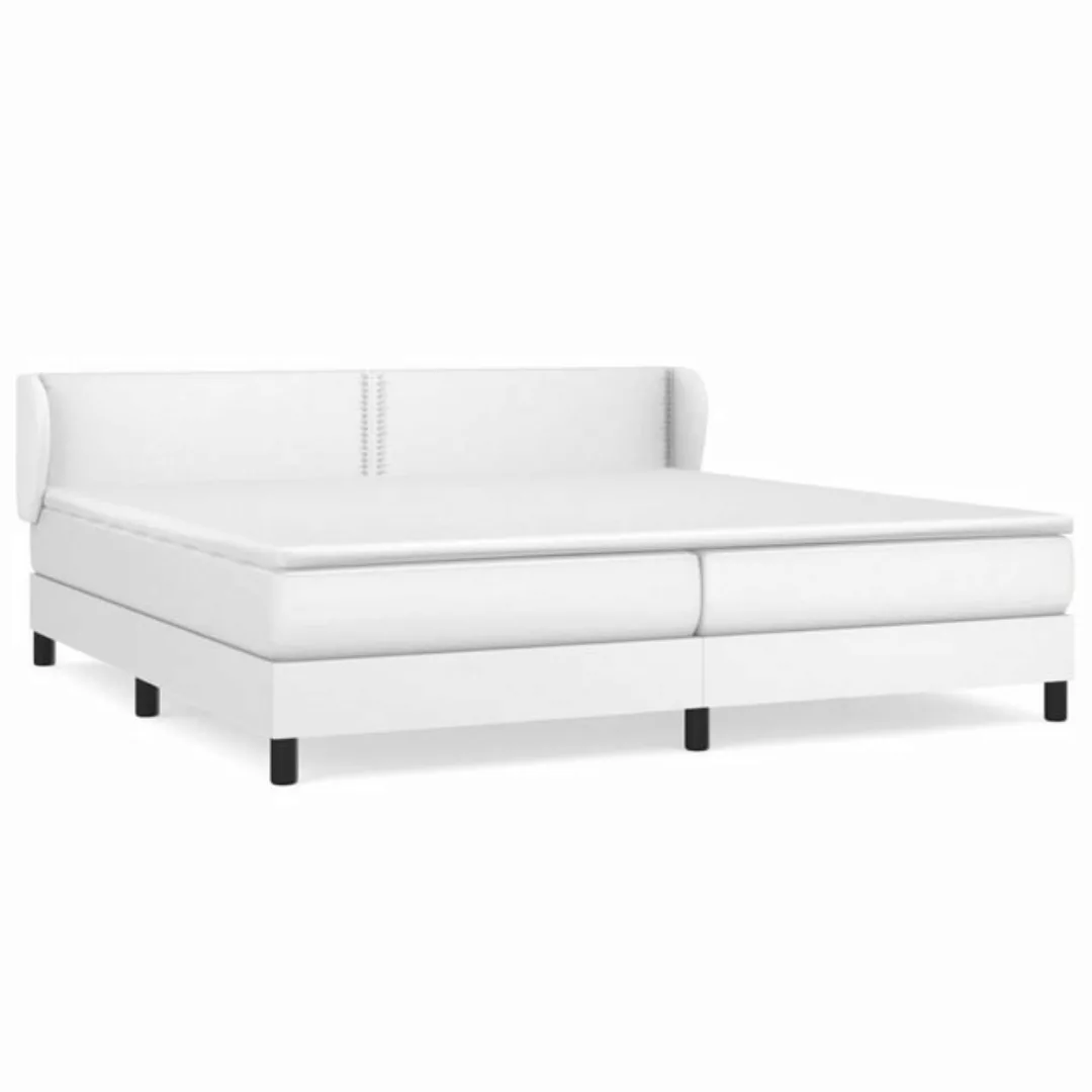 Vidaxl Boxspringbett Mit Matratze Weiß 200x200 Cm Kunstleder günstig online kaufen