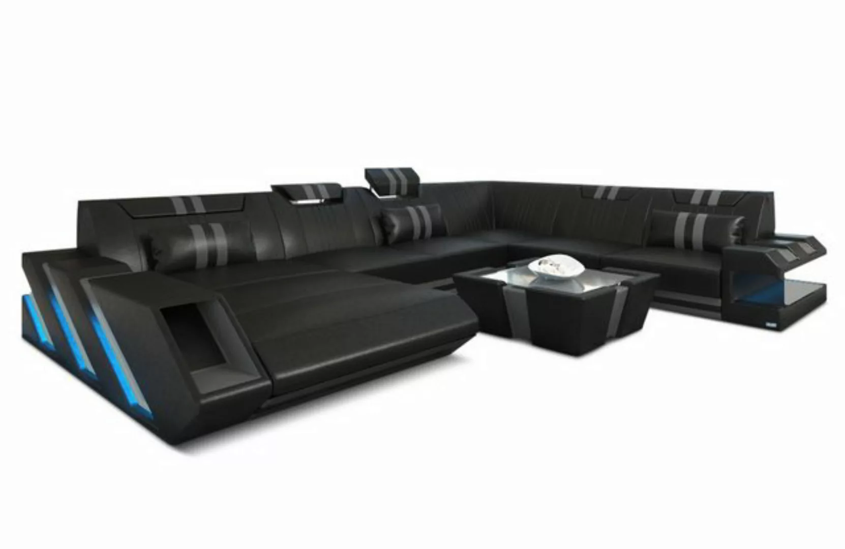 Sofa Dreams Wohnlandschaft Leder Ledercouch Sofa Apollonia XXL U Form Leder günstig online kaufen