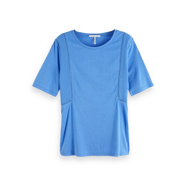 Maison Scotch T-Shirt Maison Scotch Damen Top Jersey Top With Woven Panels günstig online kaufen