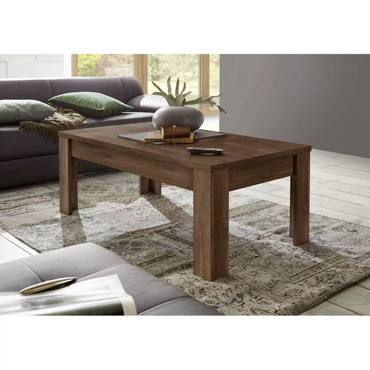 Wohnzimmer Couchtisch FARUM-63 komplett in Eiche Cadiz Nb. - B/H/T: 122/45/ günstig online kaufen