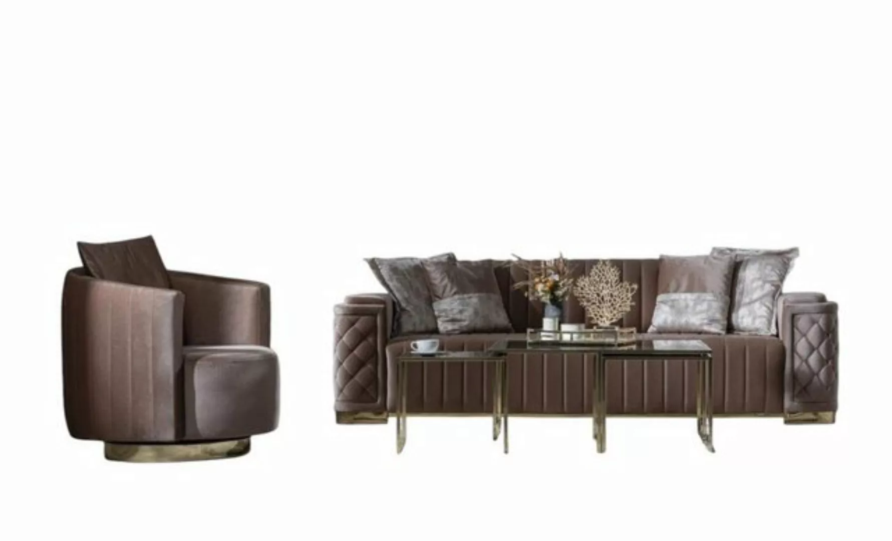 JVmoebel Chesterfield-Sofa, Luxus Couch 3+1 Möbel Sofa Couchen Sofagarnitur günstig online kaufen