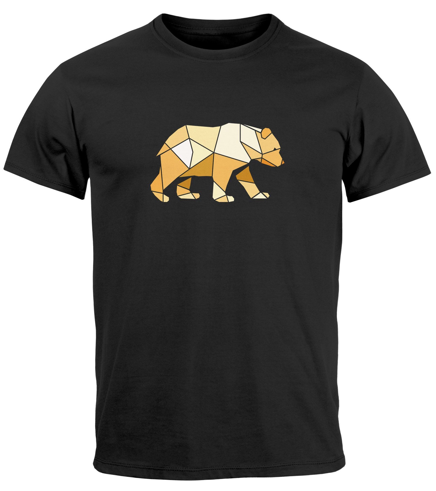 Neverless Print-Shirt Herren T-Shirt Bär Aufdruck günstig online kaufen