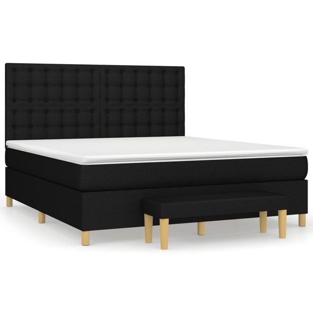 vidaXL Bettgestell Boxspringbett mit Matratze Schwarz 160x200 cm Stoff Bett günstig online kaufen