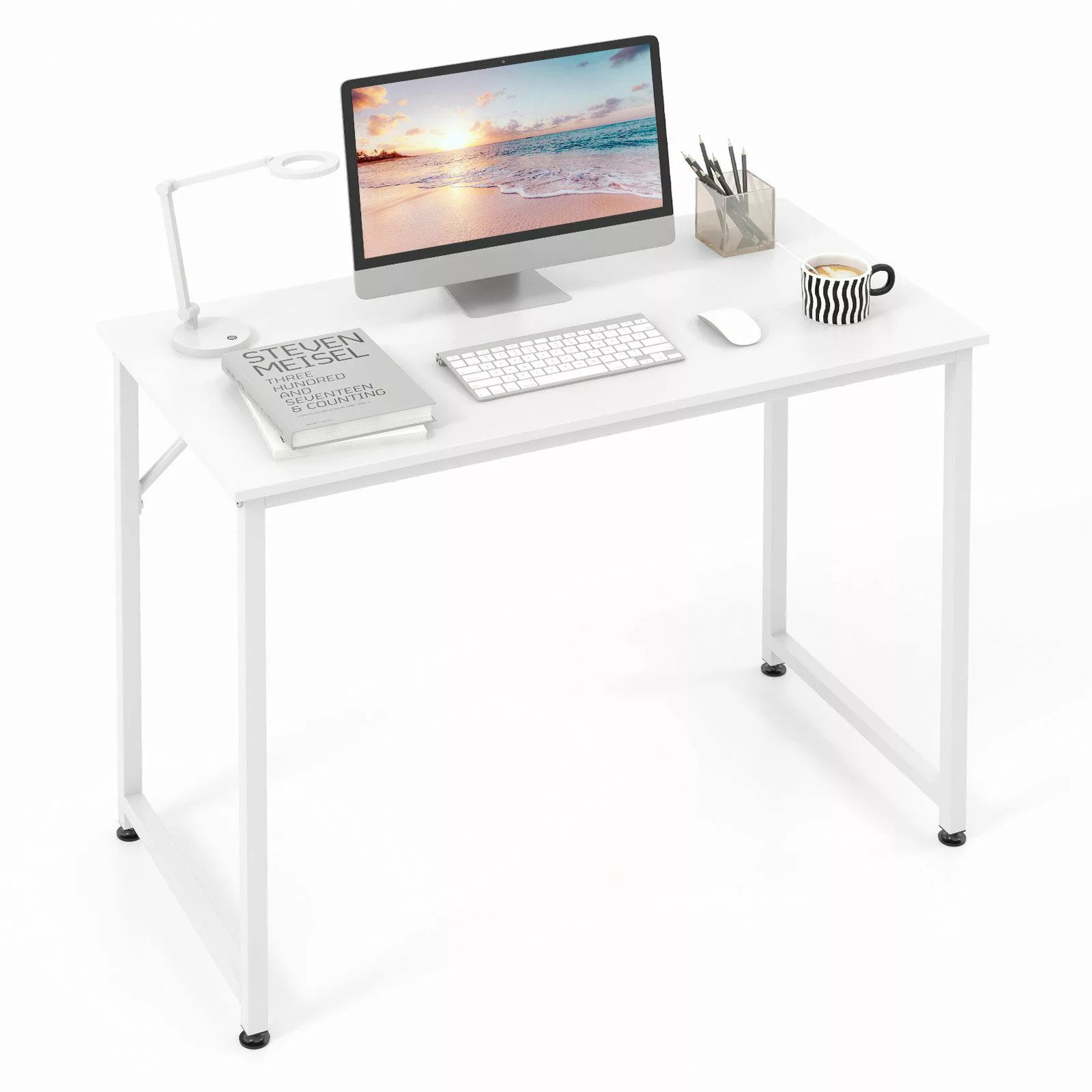 KOMFOTTEU Schreibtisch, Computertisch mit robustem Metallrahmen günstig online kaufen