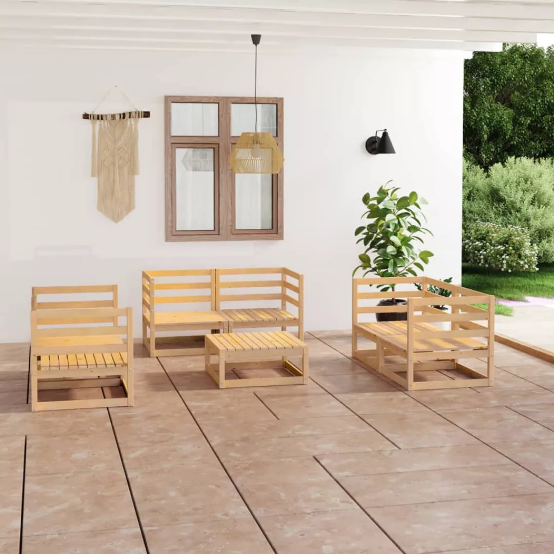 7-tlg. Garten-lounge-set Massivholz Kiefer günstig online kaufen
