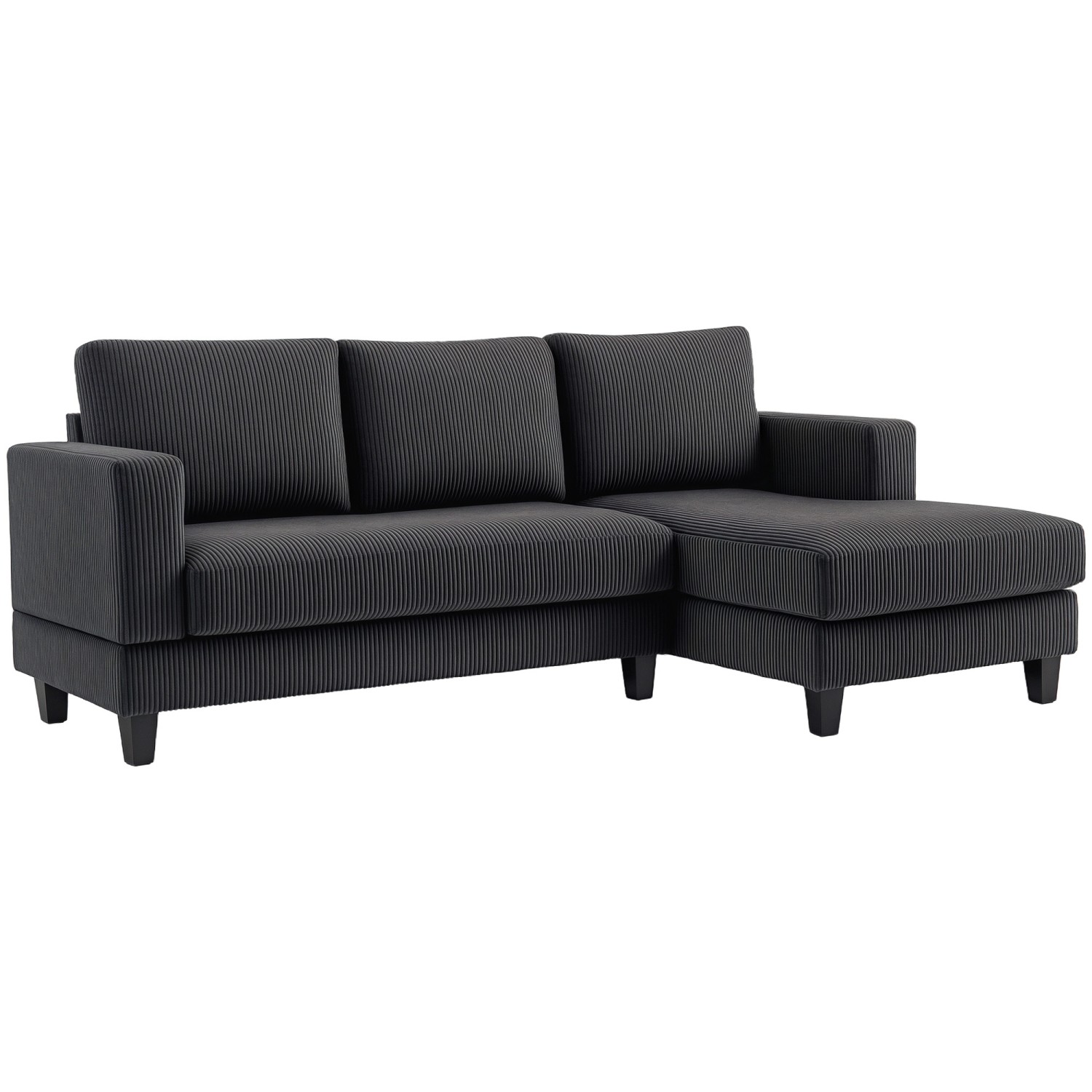 HOMCOM Ecksofa Polyester Schaumstoff 214L x 134B x 87H cm Dunkelgrau günstig online kaufen