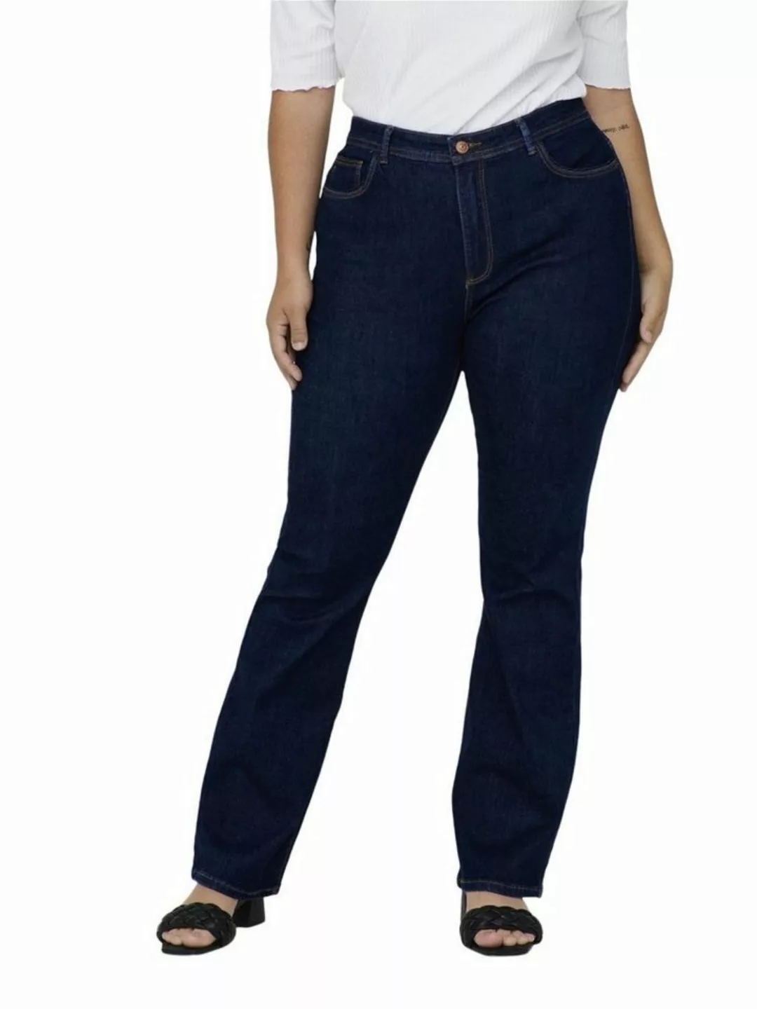 Carmakoma by Only Damen Jeans CARSALLY - Skinny Fit Flared Leg - Blau - Dar günstig online kaufen