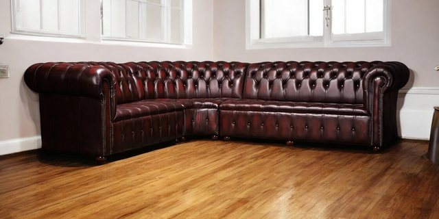 JVmoebel Ecksofa Chesterfield Ledersofa Ecksofa Polster Eck Sitz 100% Leder günstig online kaufen