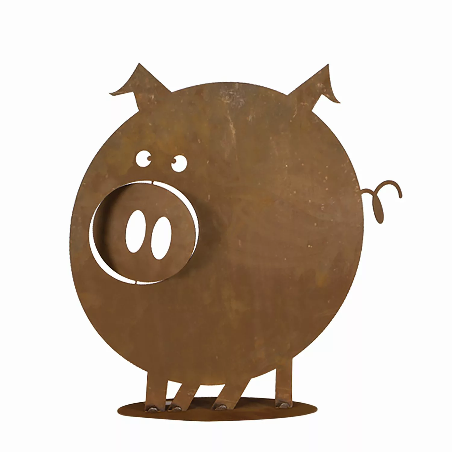 Siena Garden Schwein Gustav auf Bodenplatte Metall mit Edelrost 49 cm günstig online kaufen