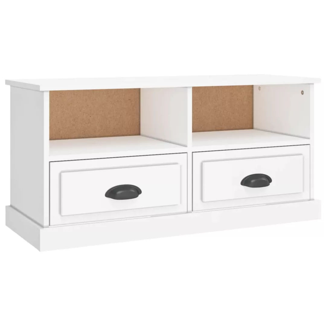 Vidaxl Tv-schrank Hochglanz-weiß 93x35,5x45 Cm Holzwerkstoff günstig online kaufen