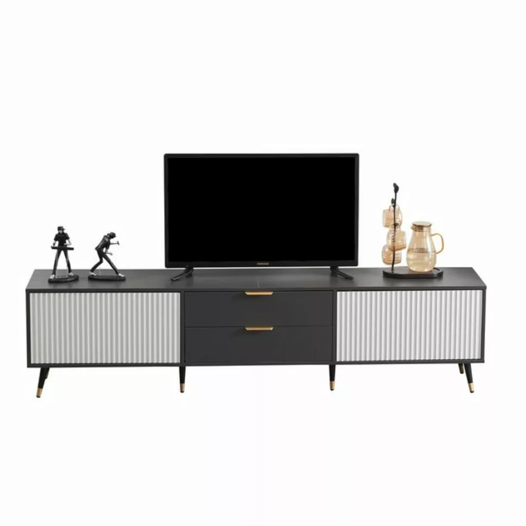 MC Star TV-Schrank Eleganter Grau-Weißer TV-Schrank 200x40x50 cm (Mit 2 Sch günstig online kaufen