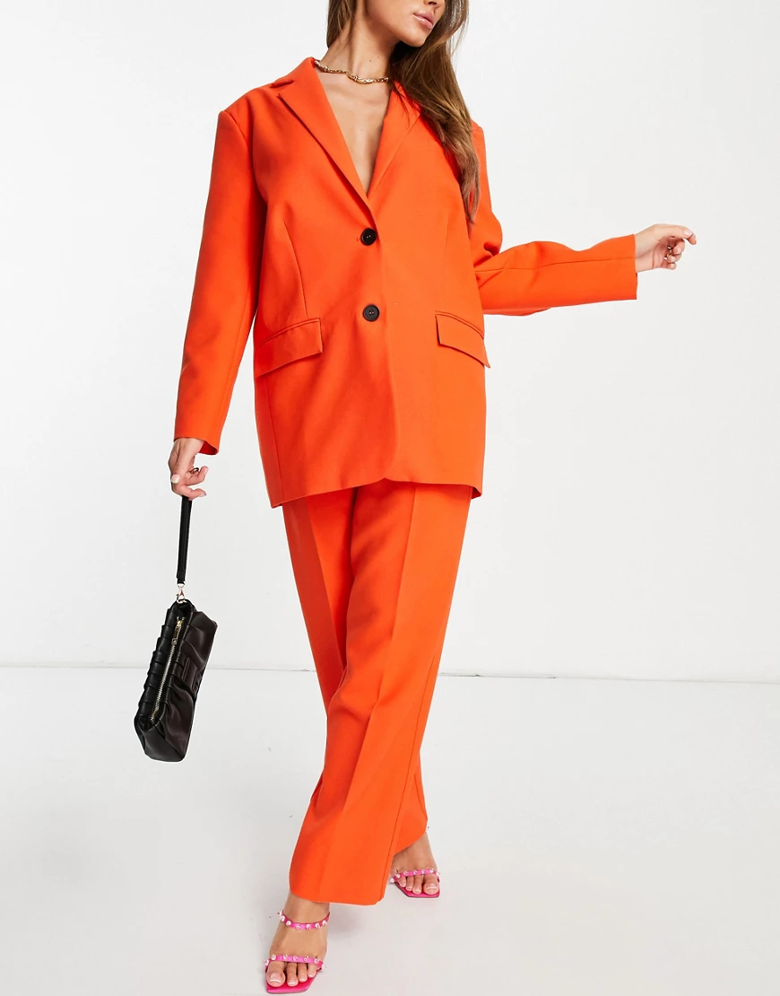 ASOS DESIGN – Pop Boy – Anzughose in leuchtendem Orange günstig online kaufen