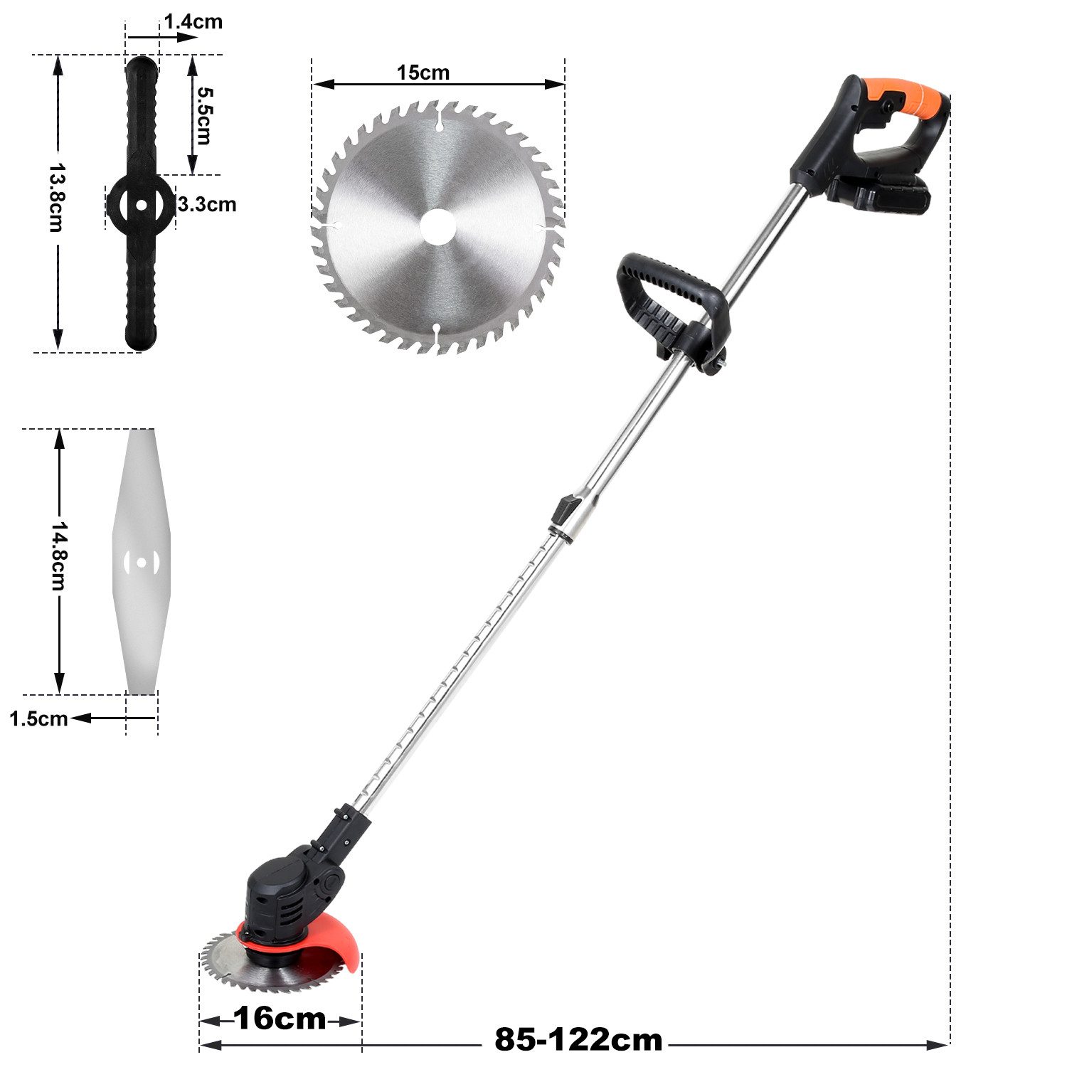 Clanmacy Akku-Rasentrimmer Rasentrimmer inkl. 2x Akku günstig online kaufen
