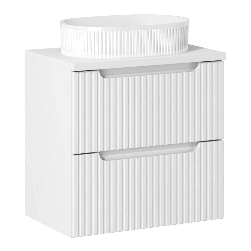 Waschtisch 60cm mit Keramikwaschbecken, weiß, NEWPORT-56-WHITE günstig online kaufen
