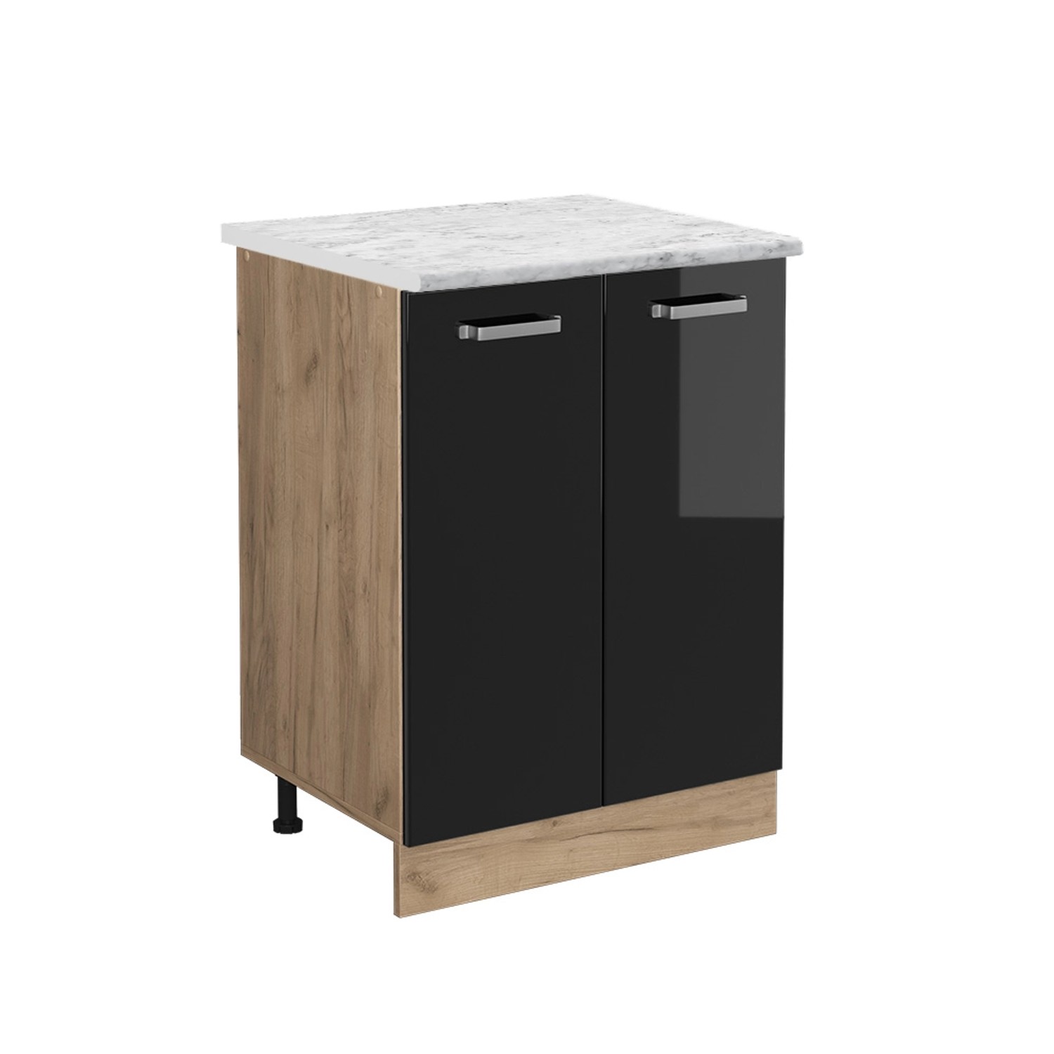 Vicco Unterschrank R-Line, Schwarz Hochglanz/Goldkraft Eiche, günstig online kaufen