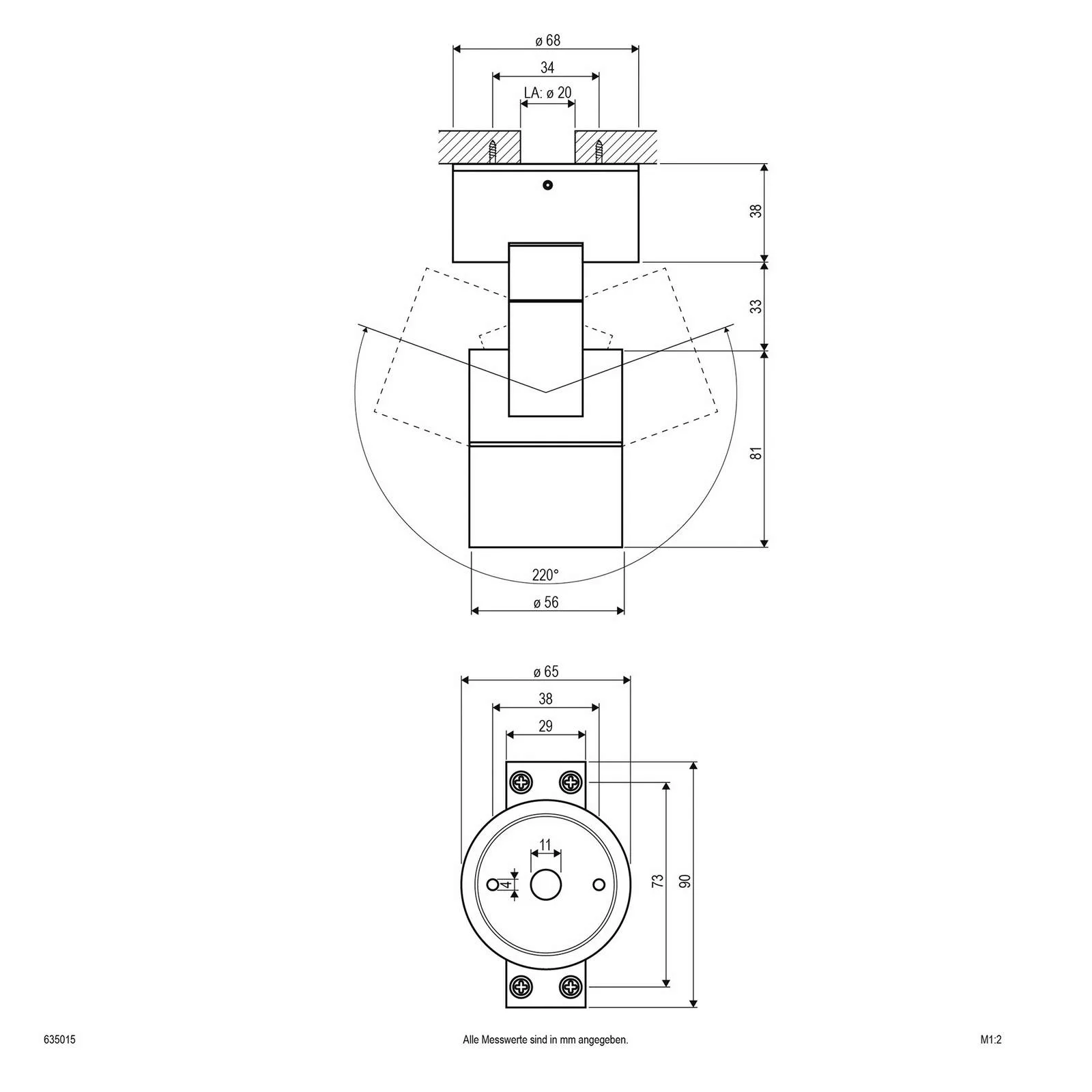 EVN 635015 Deckenanbauspot, IP54 rund anthrazit günstig online kaufen