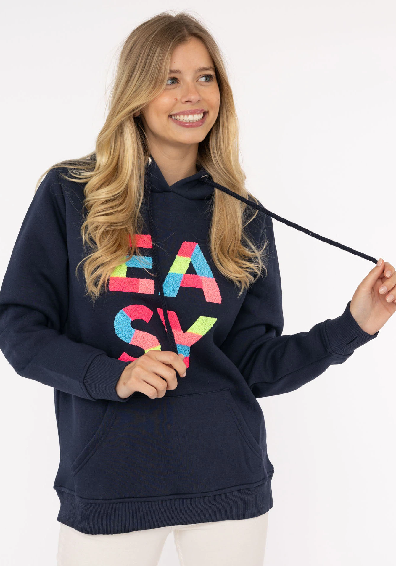 Zwillingsherz Hoodie "EASY" mit buntem Easy günstig online kaufen