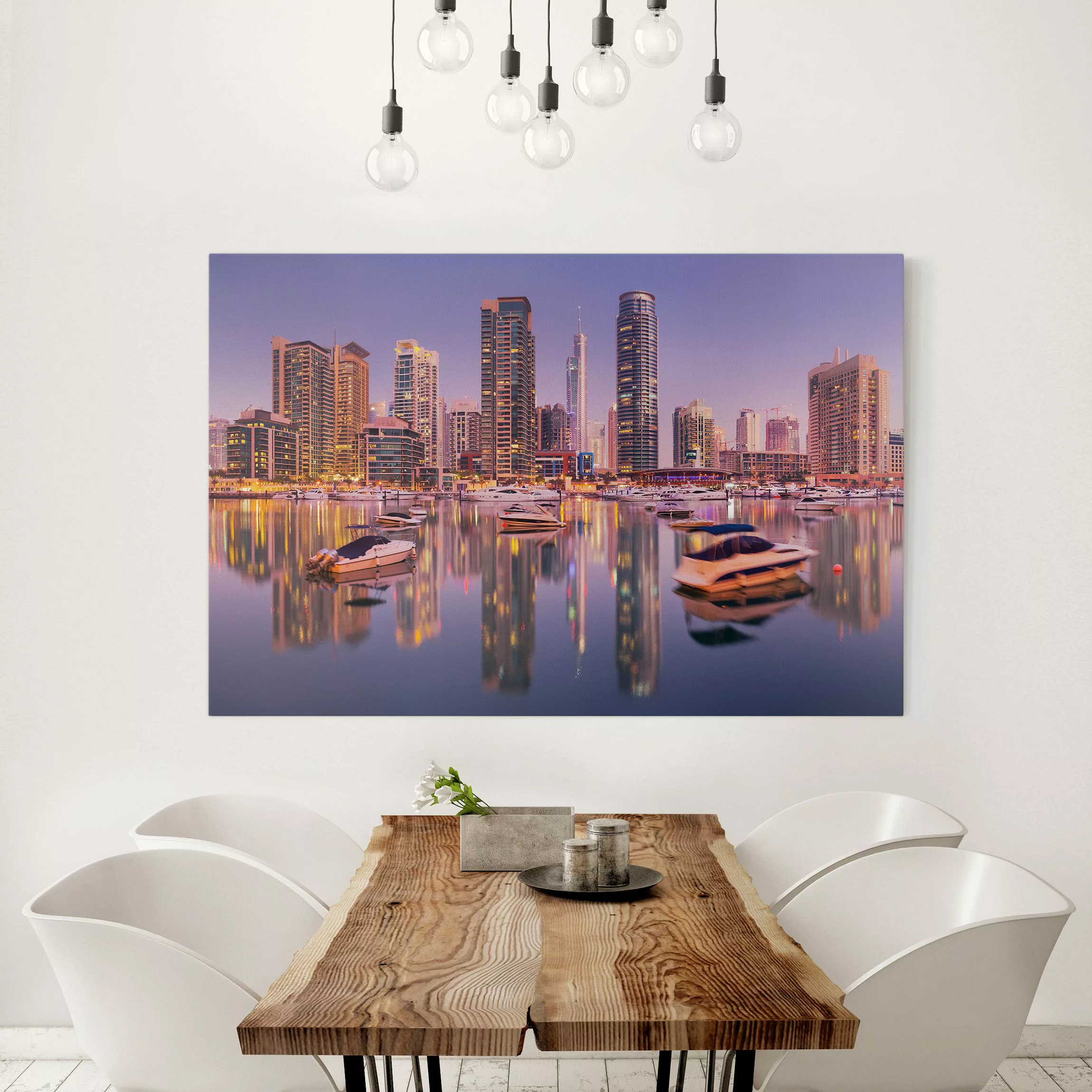 Leinwandbild Architektur & Skyline - Querformat Dubai Skyline und Marina günstig online kaufen