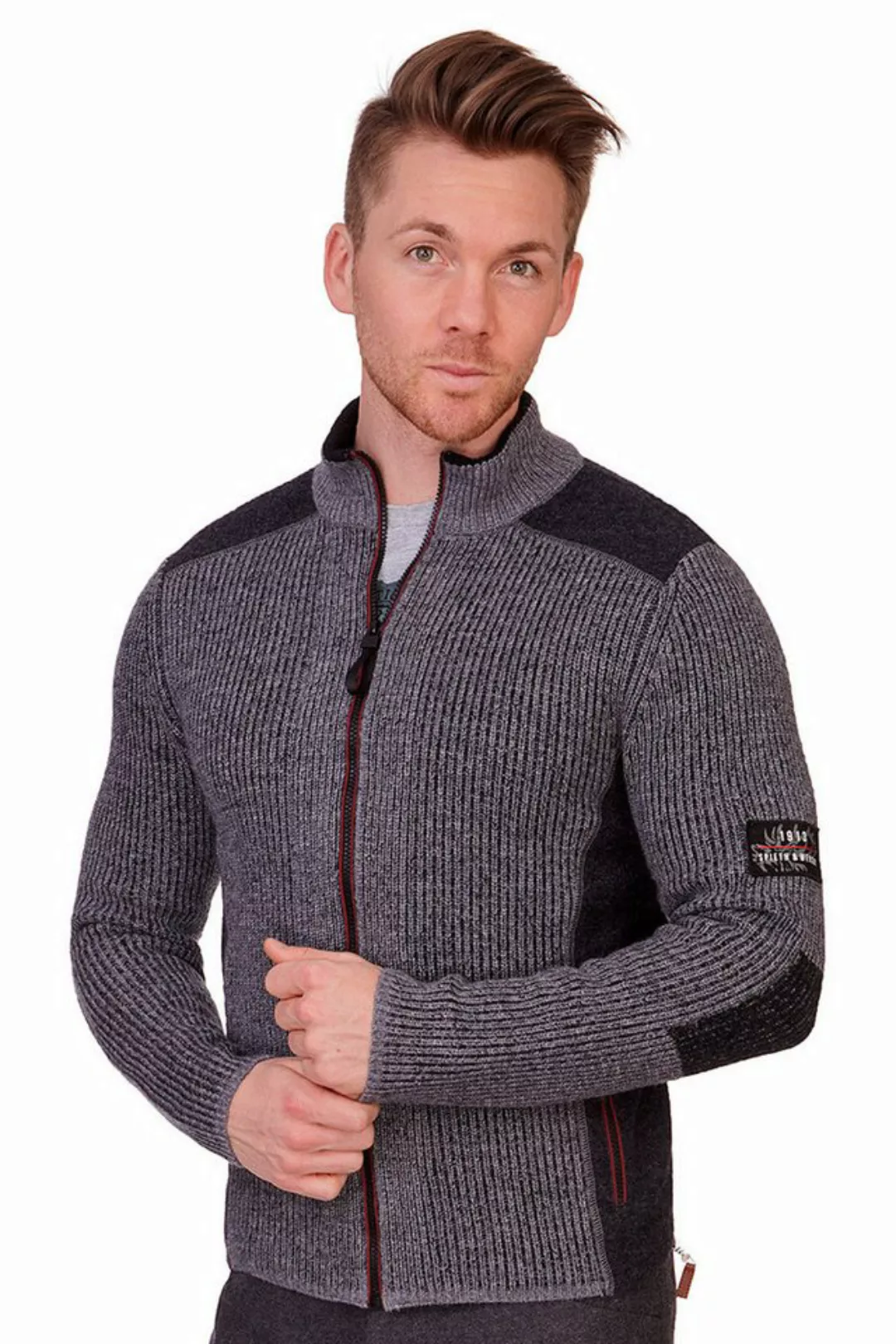 Spieth & Wensky Outdoorjacke Strickjacke Herren - STEINERBERG - mittelgrau günstig online kaufen