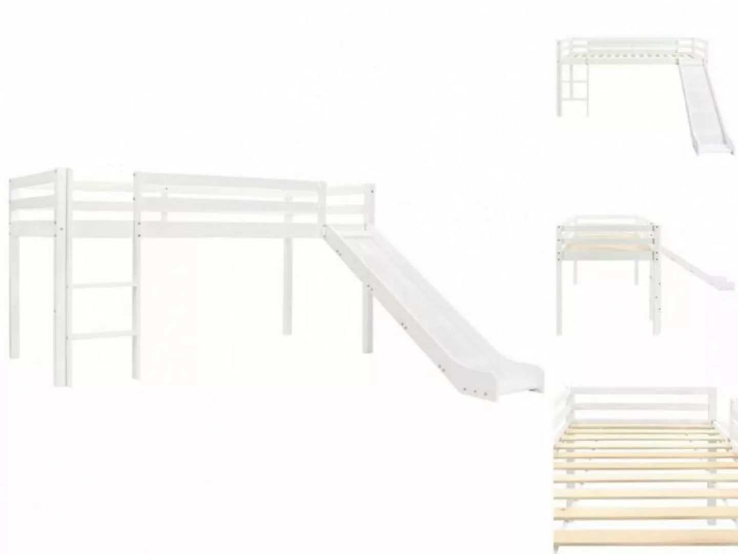 vidaXL Kinderbett Kinderhochbett Rahmen mit Rutsche Leiter Kiefernholz 97x2 günstig online kaufen