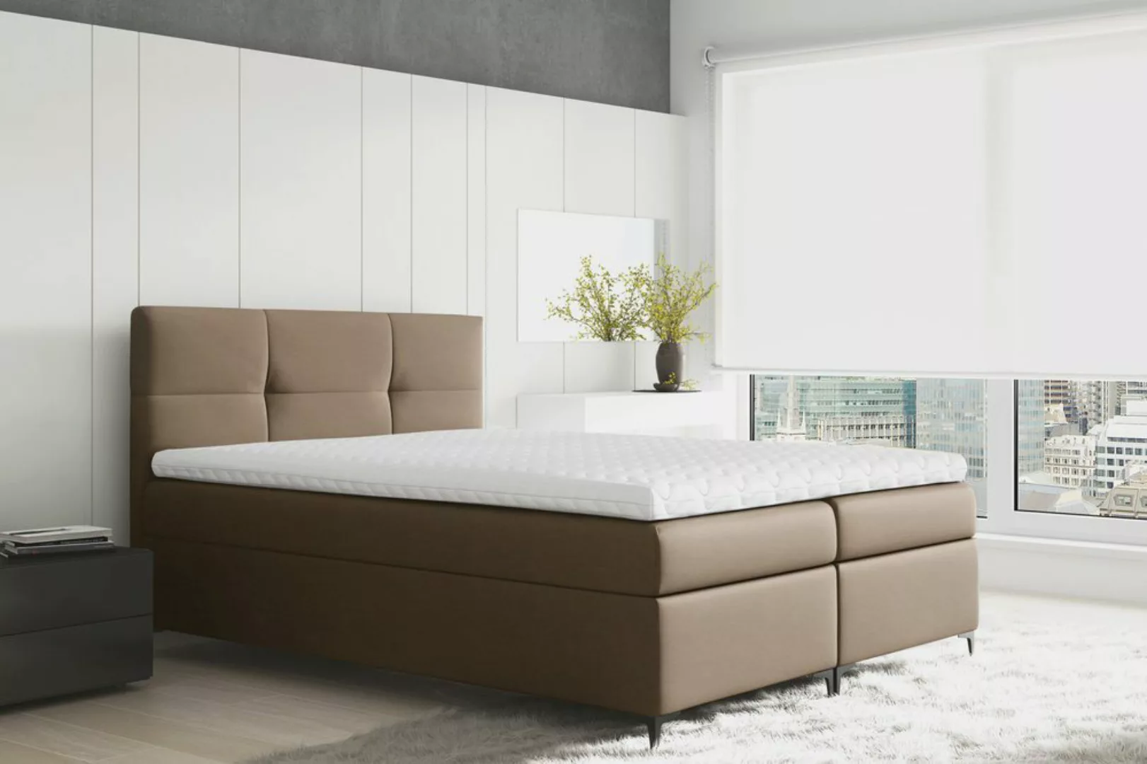 Stylefy Boxspringbett Nelson (Schlafzimmerbett, Bett), gepolstert günstig online kaufen