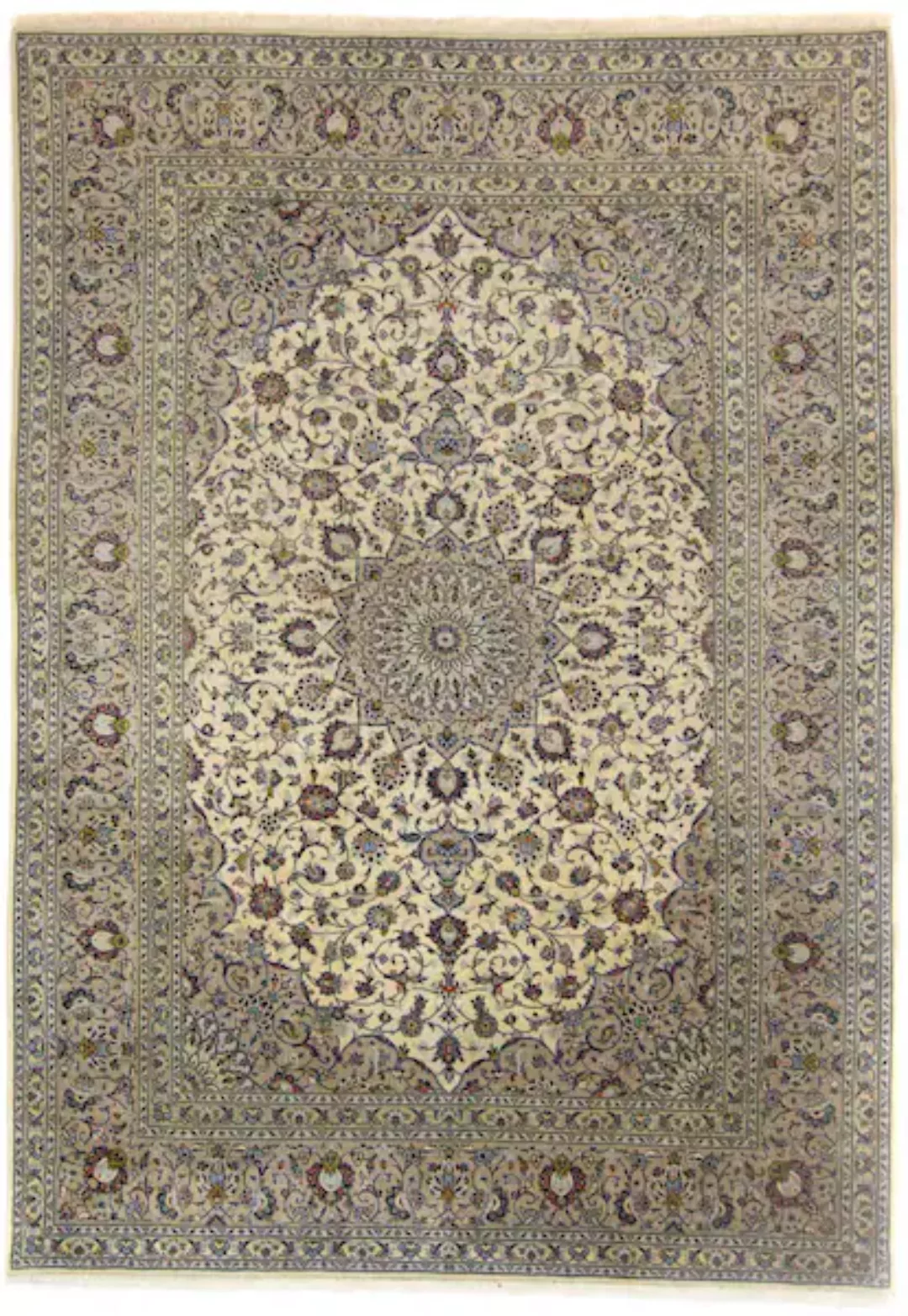 morgenland Wollteppich »Keshan Medaillon Beige chiaro 350 x 250 cm«, rechte günstig online kaufen